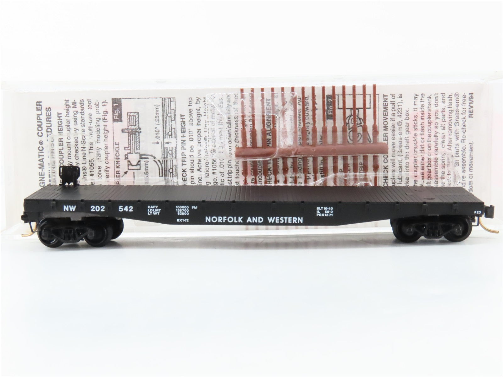 N Scale Micro-Trains MTL 45020 NW Norfolk & Western 50' Flat Car 202542 RTR