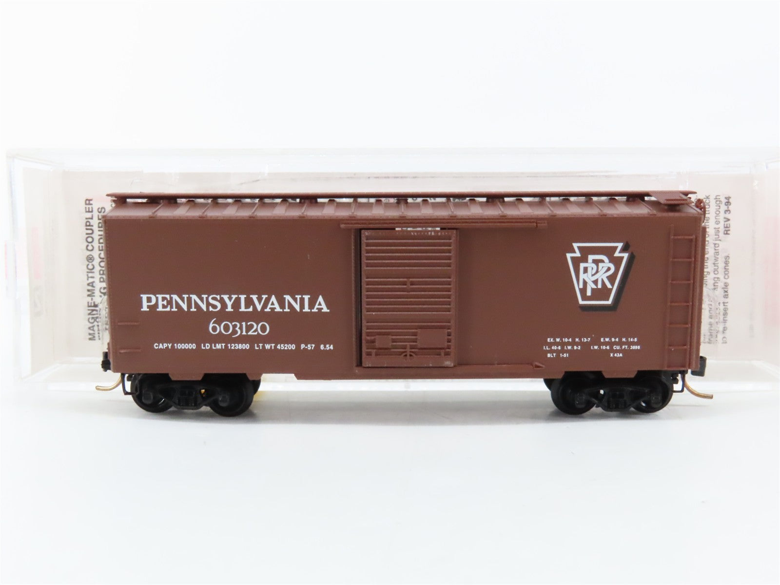 N Scale Micro-Trains MTL 20780/2 PRR Pennsylvania 40' Box Car 603120 RTR