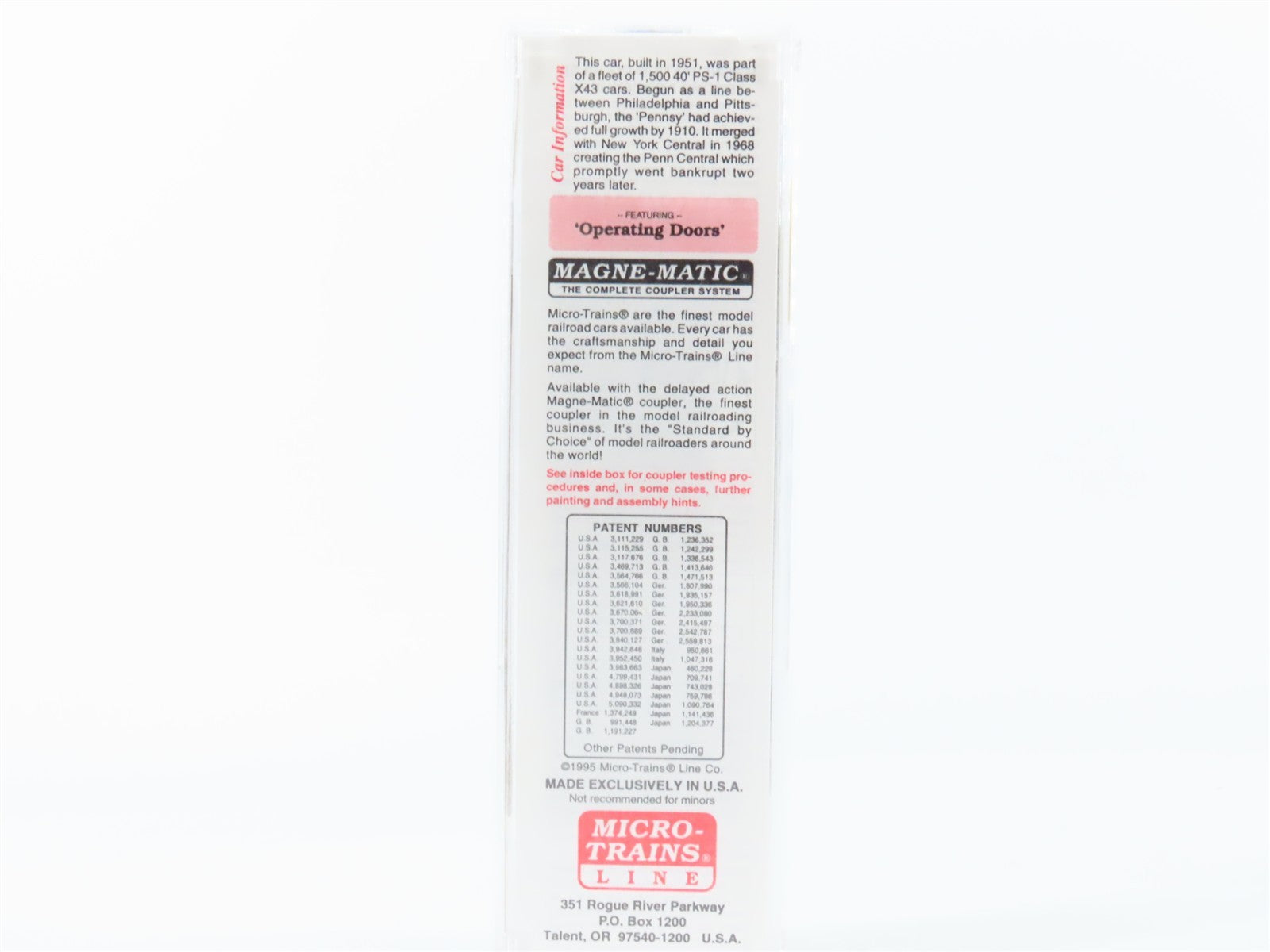 N Scale Micro-Trains MTL 20780/2 PRR Pennsylvania 40' Box Car 603120 RTR