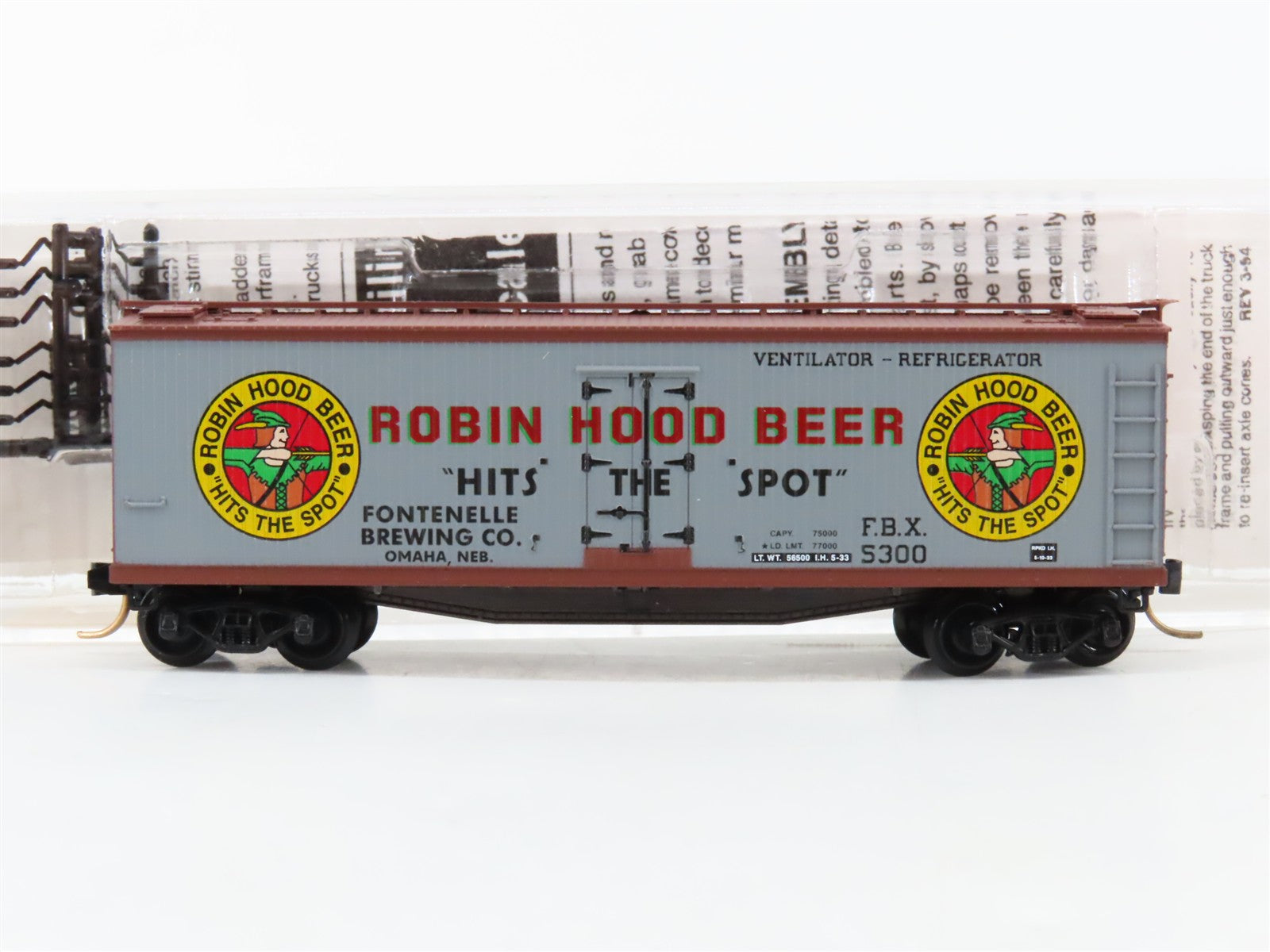 N Scale Micro-Trains MTL 49450 FBX Fontenelle Brewing Co. 40' Reefer 5300 RTR