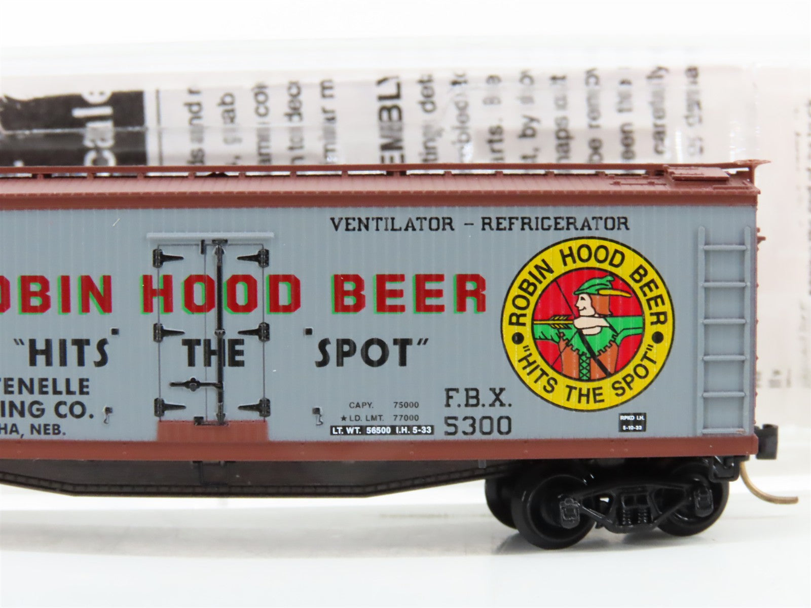 N Scale Micro-Trains MTL 49450 FBX Fontenelle Brewing Co. 40' Reefer 5300 RTR