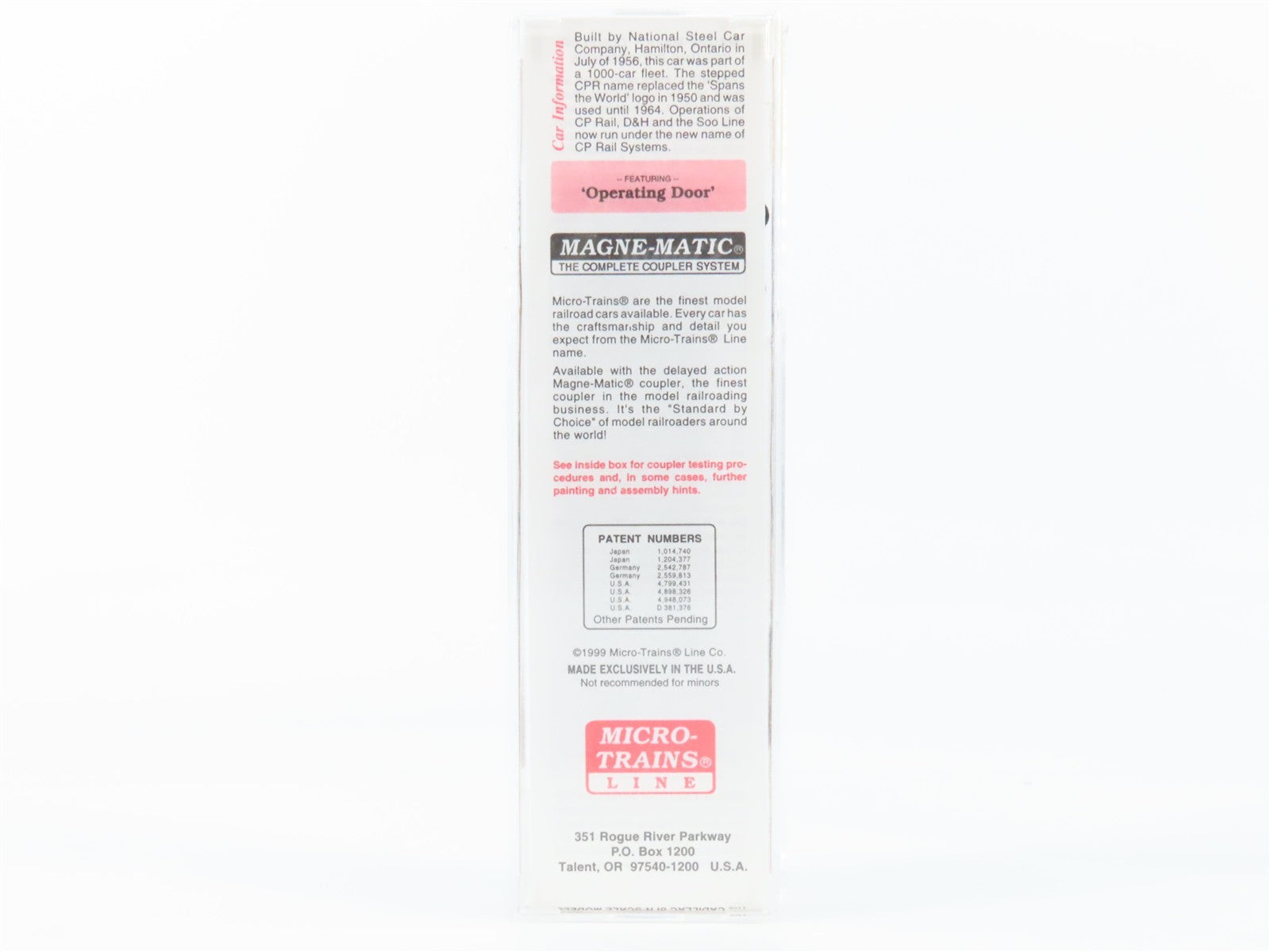 N Scale Micro-Trains MTL 20436/3 CP Canadian Pacific 40' Box Car 51096 RTR