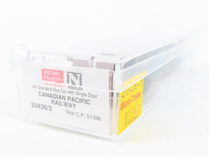 N Scale Micro-Trains MTL 20436/3 CP Canadian Pacific 40' Box Car 51096 RTR