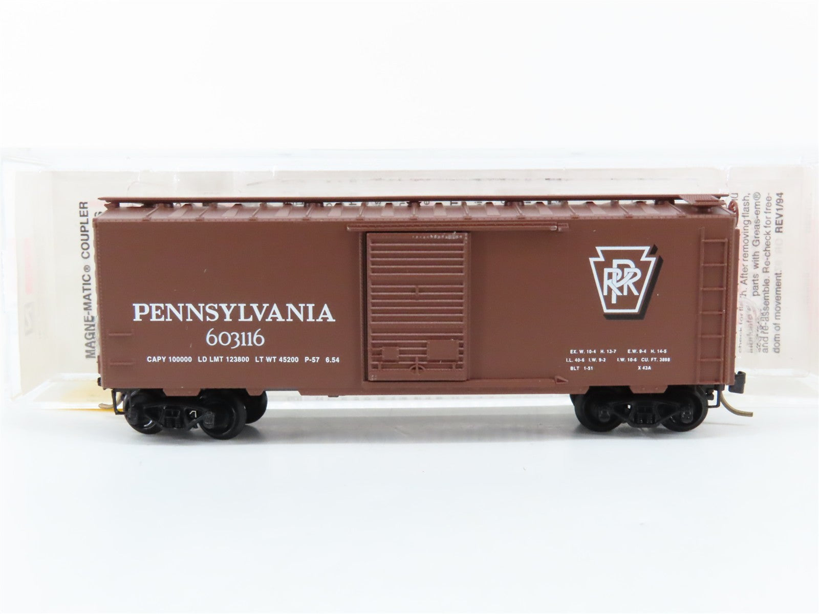 N Scale Micro-Trains MTL 20780 PRR Pennsylvania 40' Box Car 603116 RTR