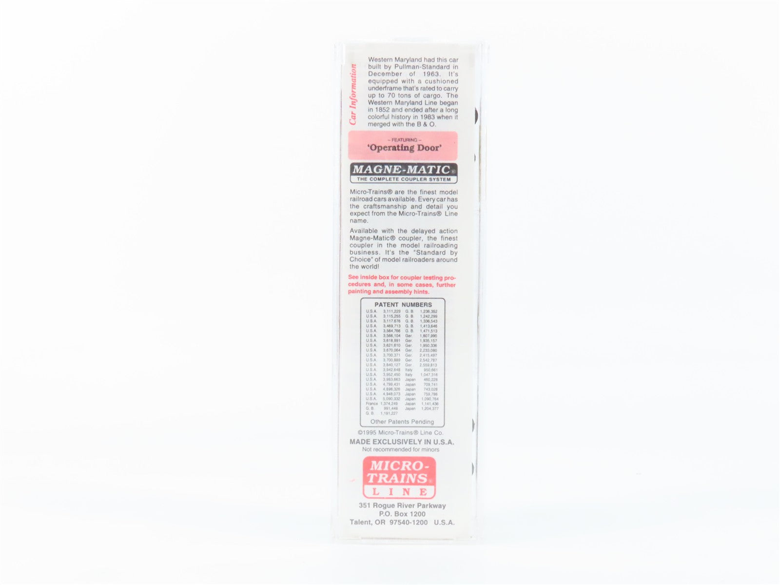 N Scale Micro-Trains MTL 33070 WM Western Maryland 50' Box Car 35006 RTR