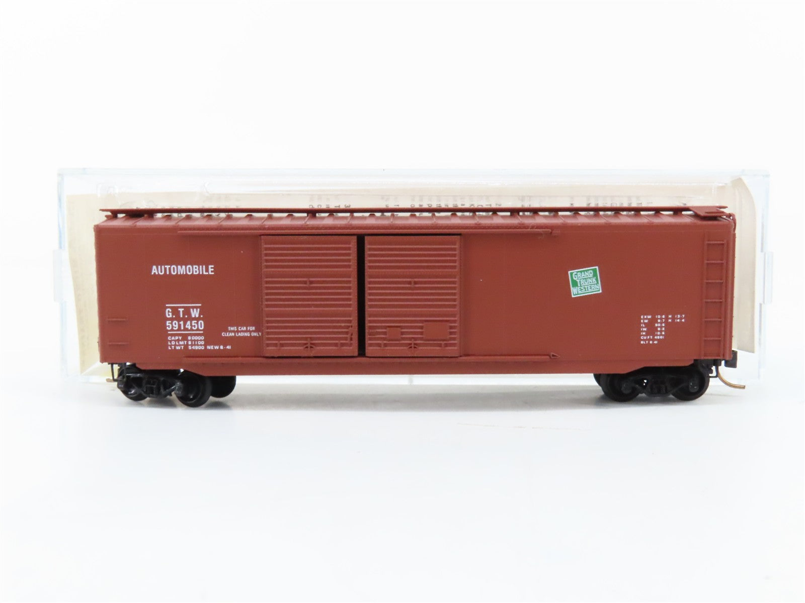 N Scale Micro-Trains MTL 34170 Grand Trunk Western 50' Double Door Box Car RTR