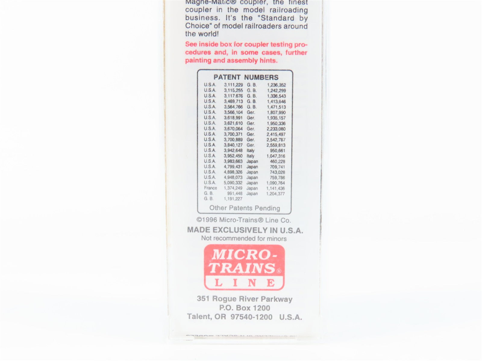 N Scale Micro-Trains MTL 74010 CP Canadian Pacific 40' Box Car 165204 RTR