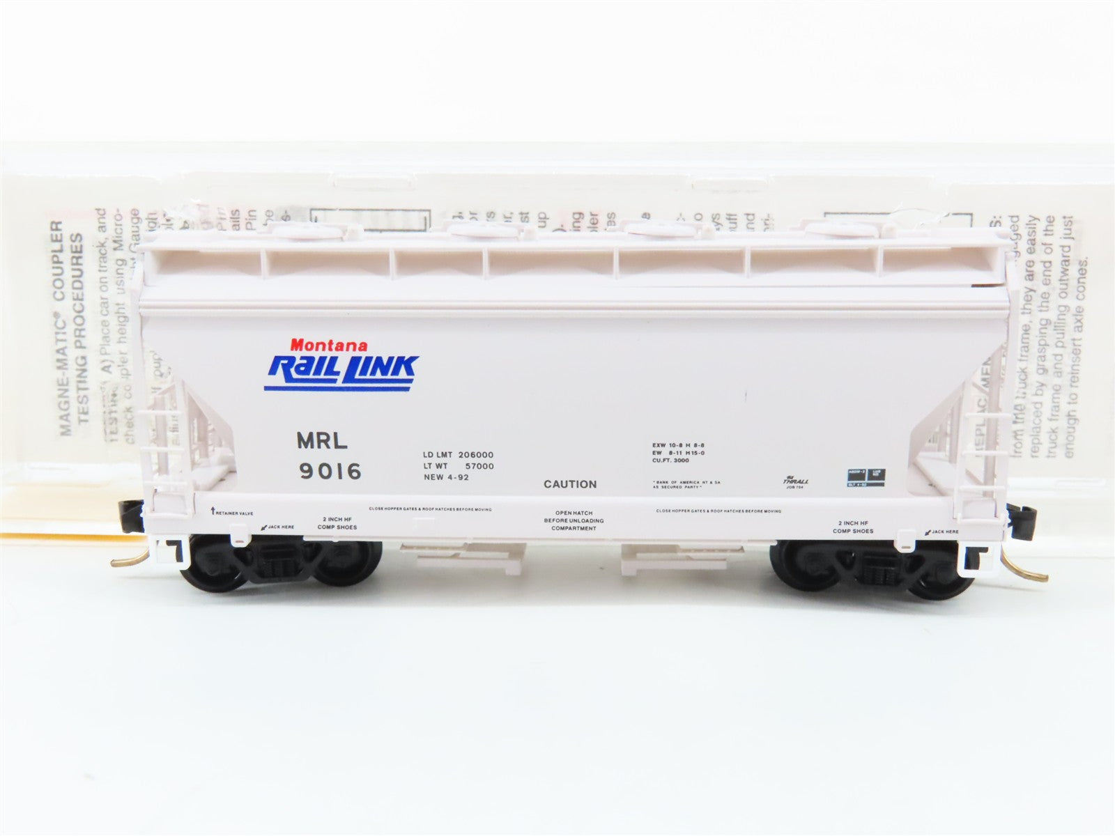 N Scale Micro-Trains MTL 92110 MRL Montana Rail Link Hopper 9016 RTR