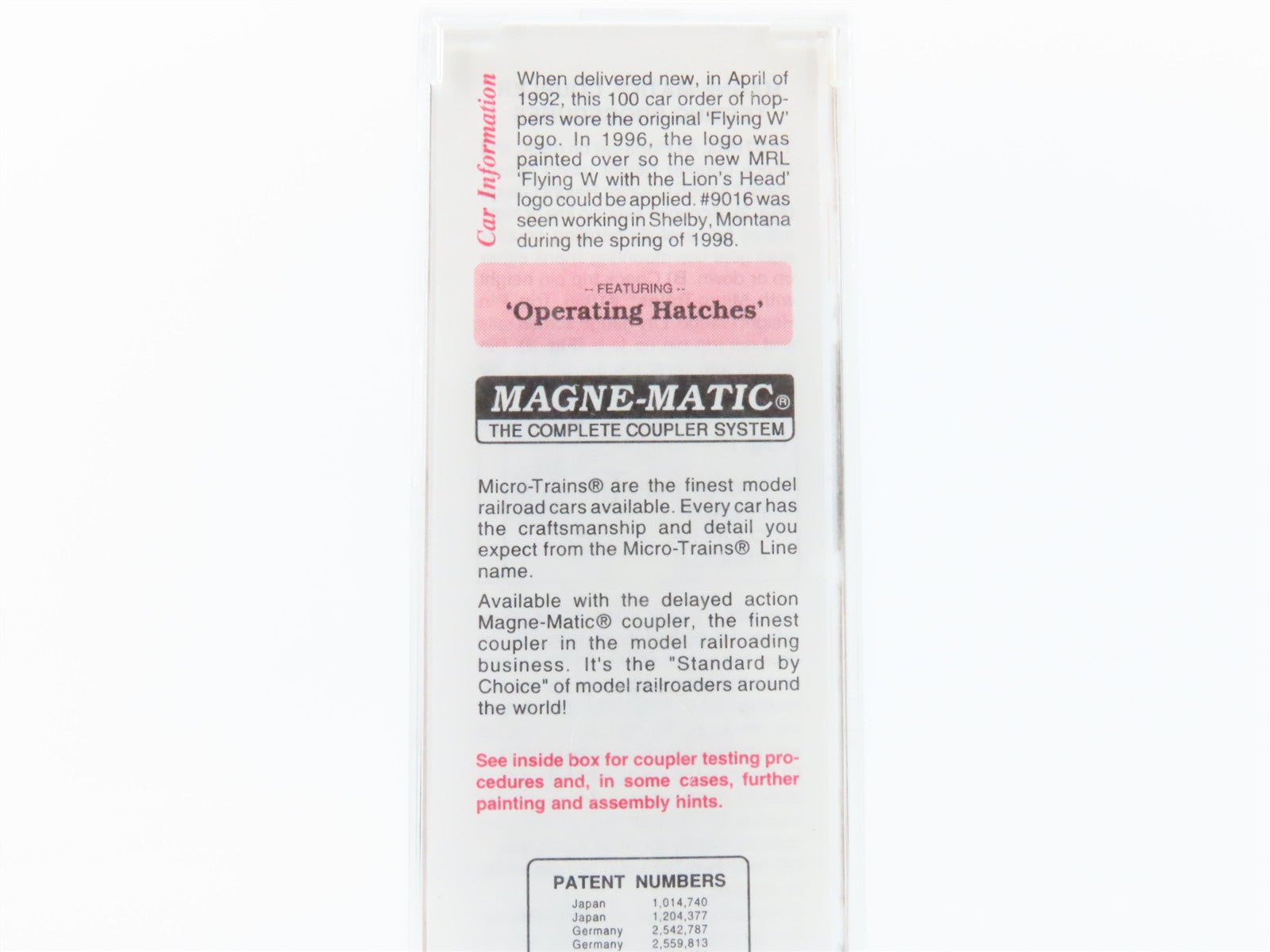 N Scale Micro-Trains MTL 92110 MRL Montana Rail Link Hopper 9016 RTR