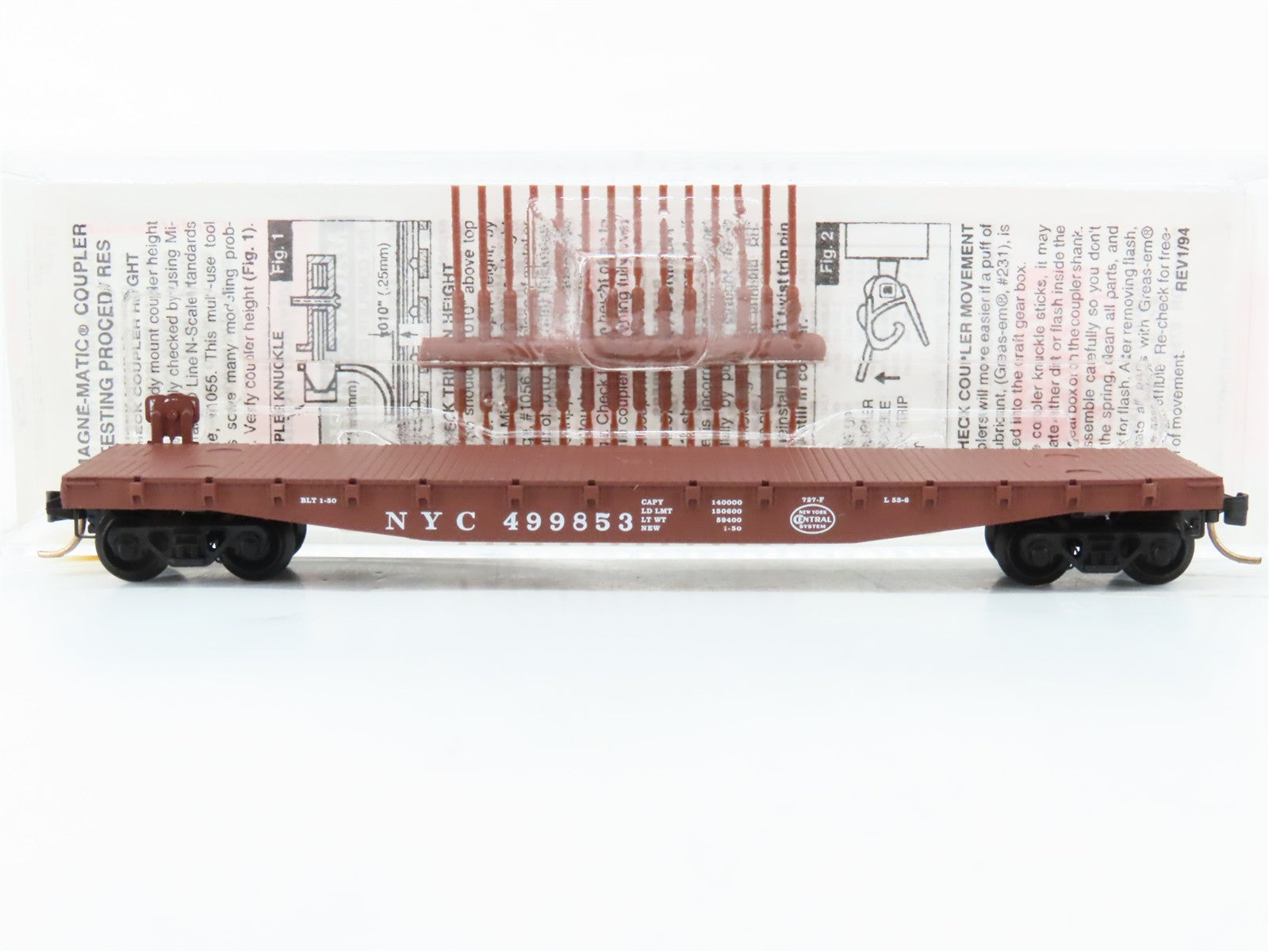 N Scale Micro-Trains MTL 45040 NYC New York Central 50' Flat Car 499853 RTR