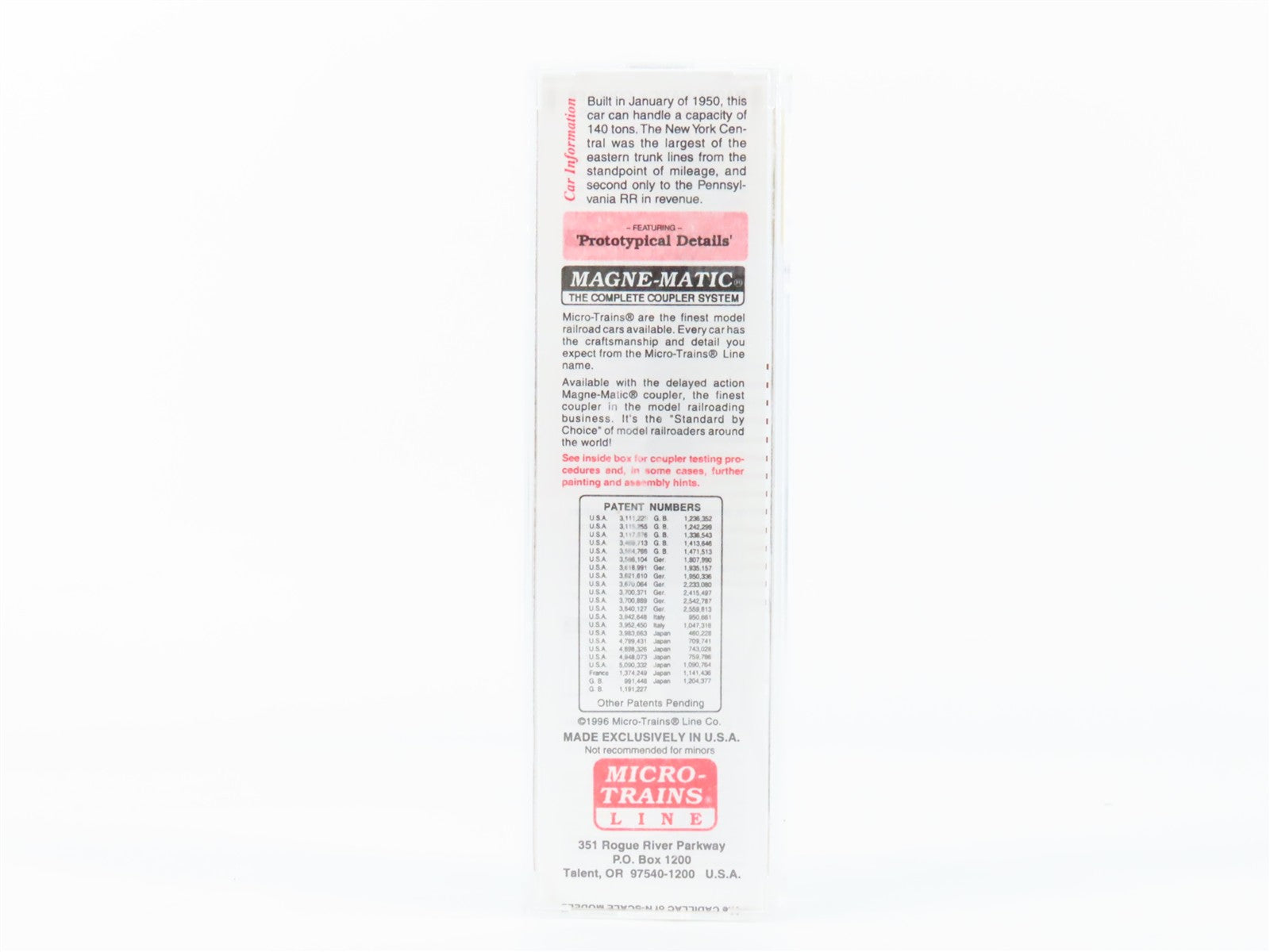 N Scale Micro-Trains MTL 45040 NYC New York Central 50' Flat Car 499853 RTR