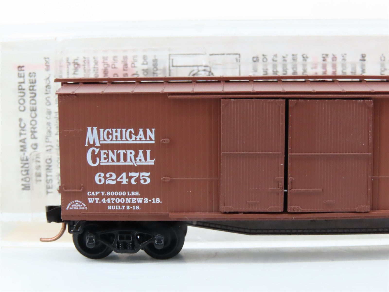 N Scale Micro-Trains MTL 43060 MC Michigan Central 40' Box Car 62475 RTR