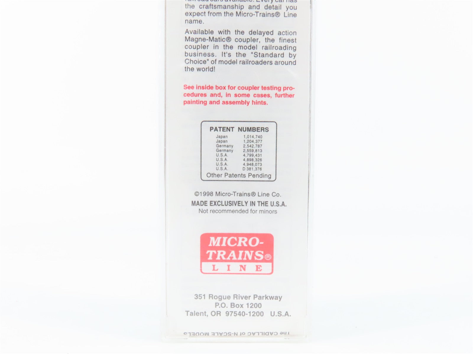 N Scale Micro-Trains MTL 43060 MC Michigan Central 40' Box Car 62475 RTR