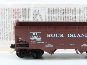 N Scale Micro-Trains MTL 90010 Rock Island 33' 2-Bay Hopper Factory Interior RTR