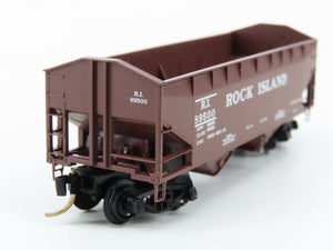 N Scale Micro-Trains MTL 90010 Rock Island 33' 2-Bay Hopper Factory Interior RTR