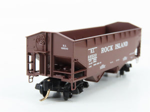 N Scale Micro-Trains MTL 90010 Rock Island 33' 2-Bay Hopper Factory Interior RTR