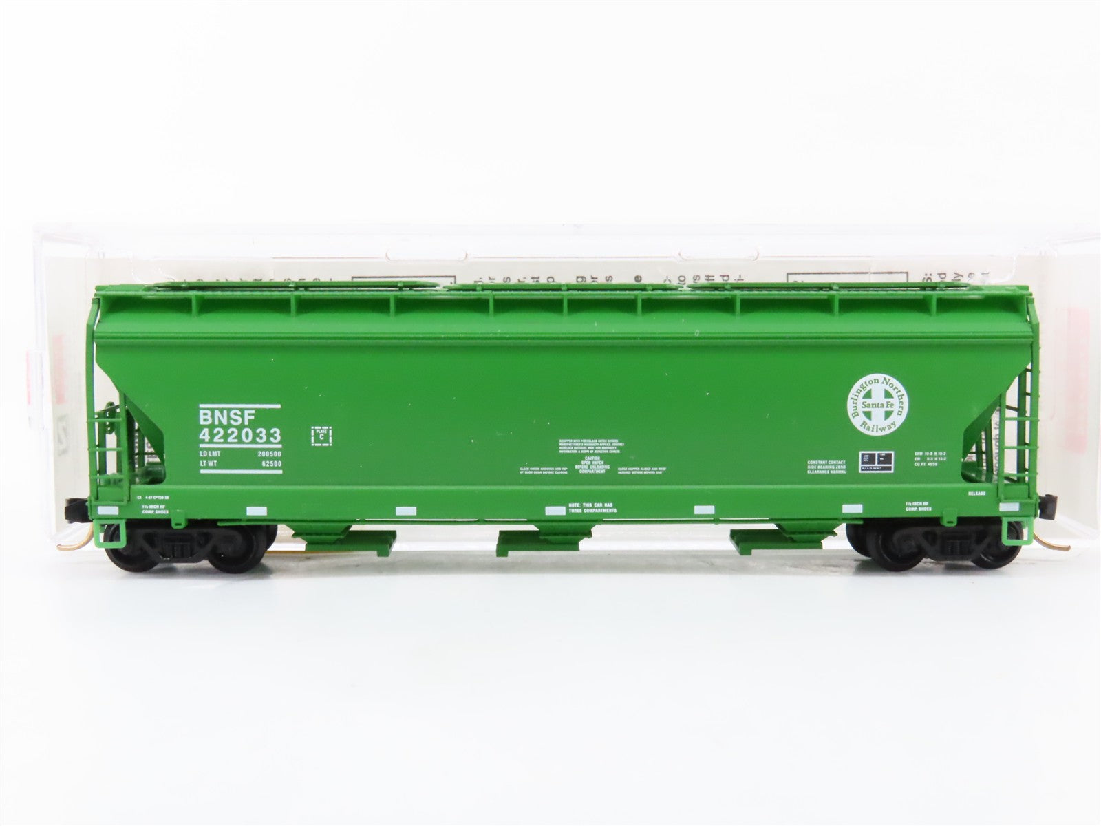 N Scale Micro-Trains MTL 94110 BNSF Railway 3-Bay Covered Hopper 422033 RTR