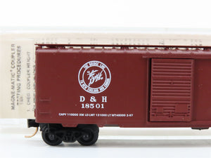 N Scale Micro-Trains MTL D&H Delaware & Hudson 40' Box Car 18501 RTR