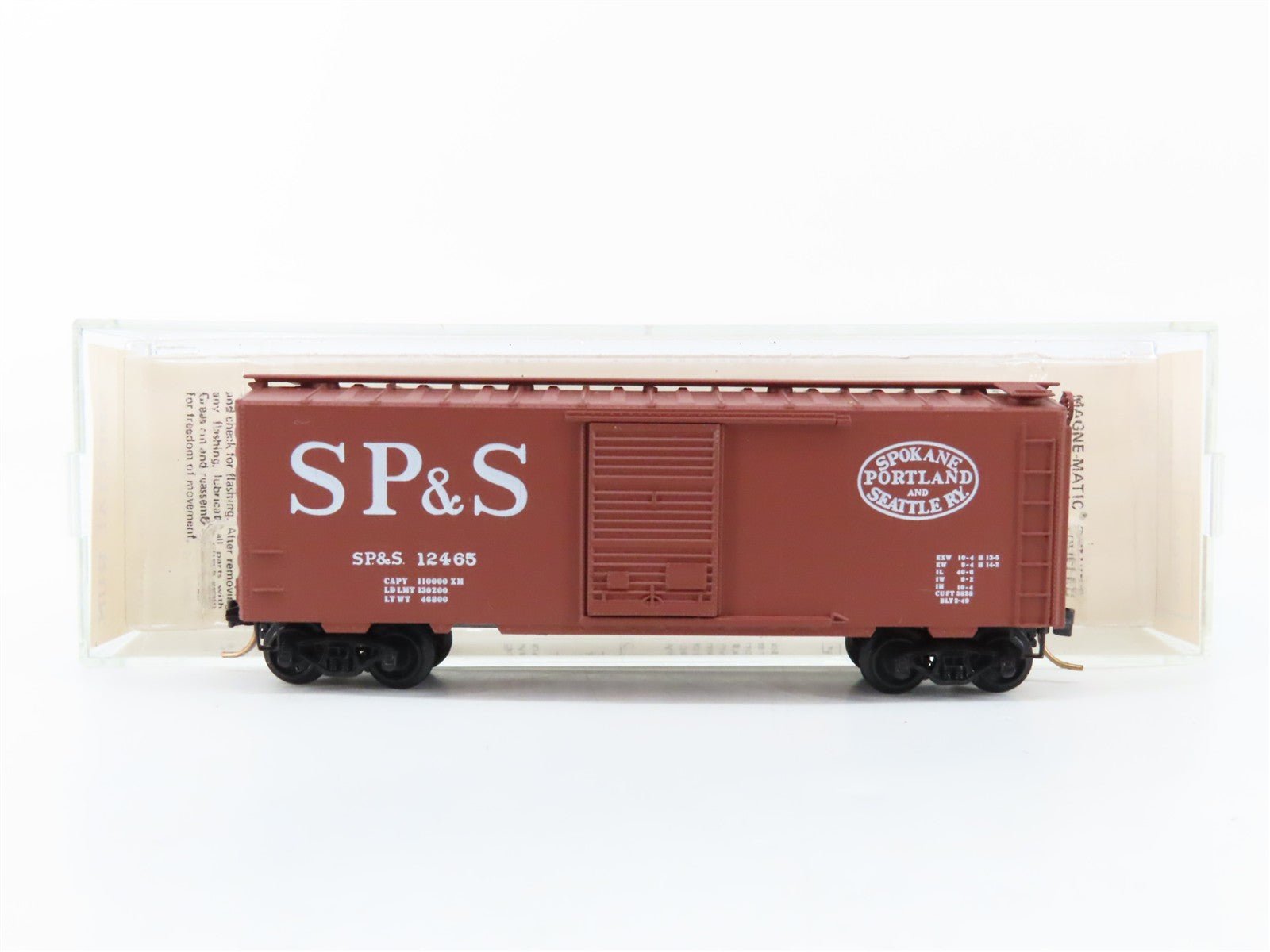 N Scale Micro-Trains MTL SP&S Spokane, Portland & Seattle 40' Box Car 12465 RTR