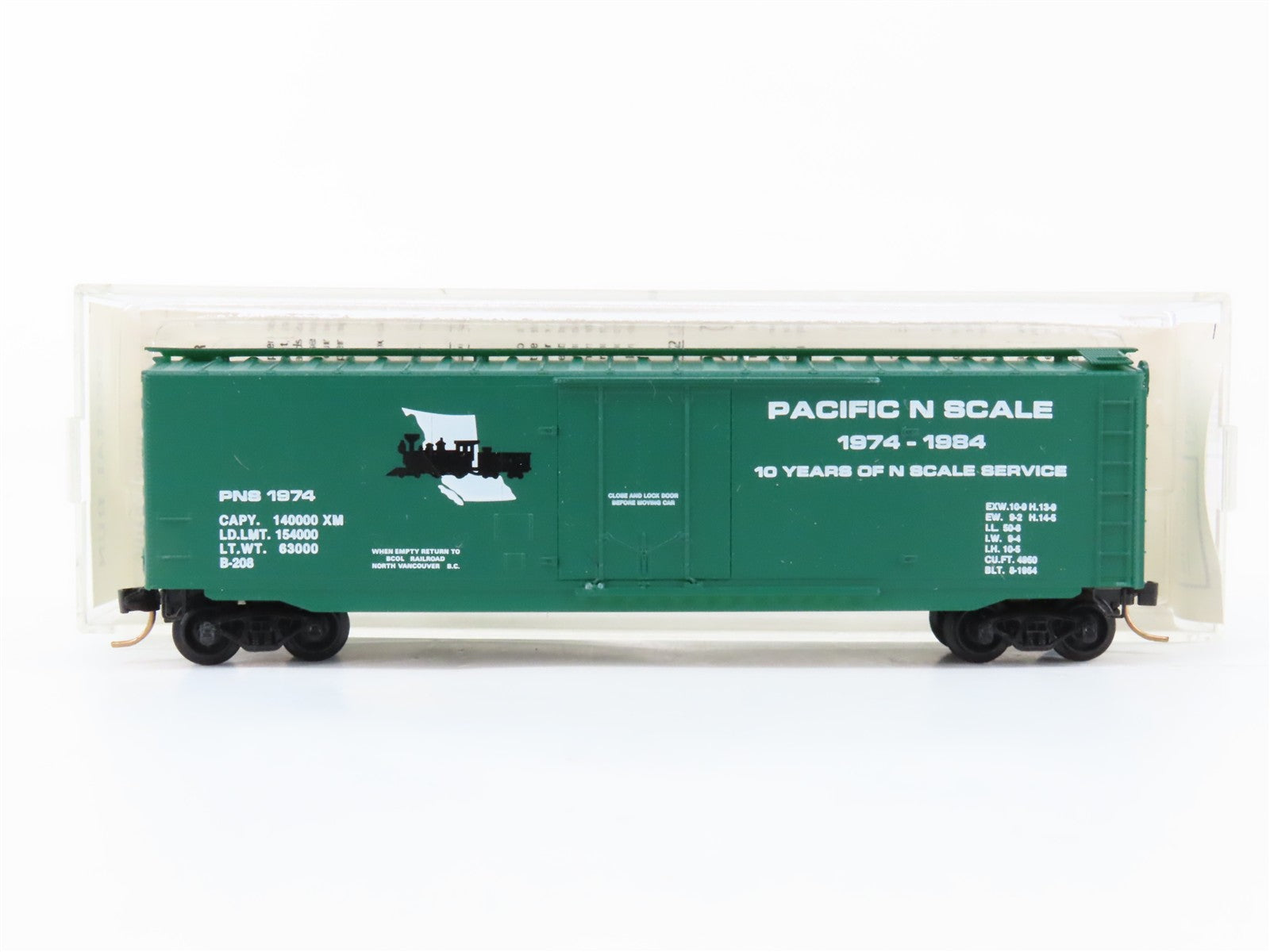 N Scale Micro-Trains MTL PNS Pacific N Scale 50' Box Car 1974 RTR