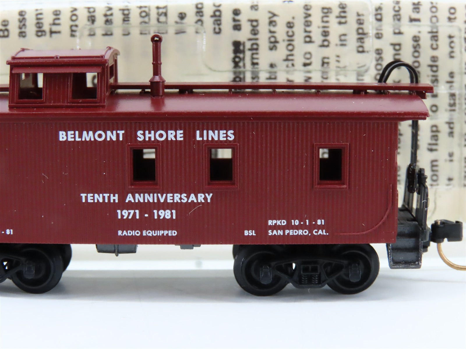 N Scale Micro-Trains MTL BSL Belmont Shore Lines Caboose RTR