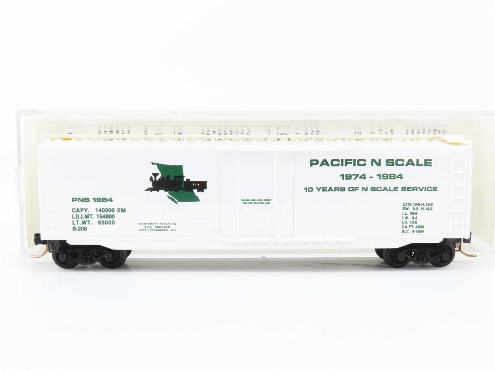N Scale Micro-Trains MTL PNS Pacific N Scale 50' Box Car 1984 RTR