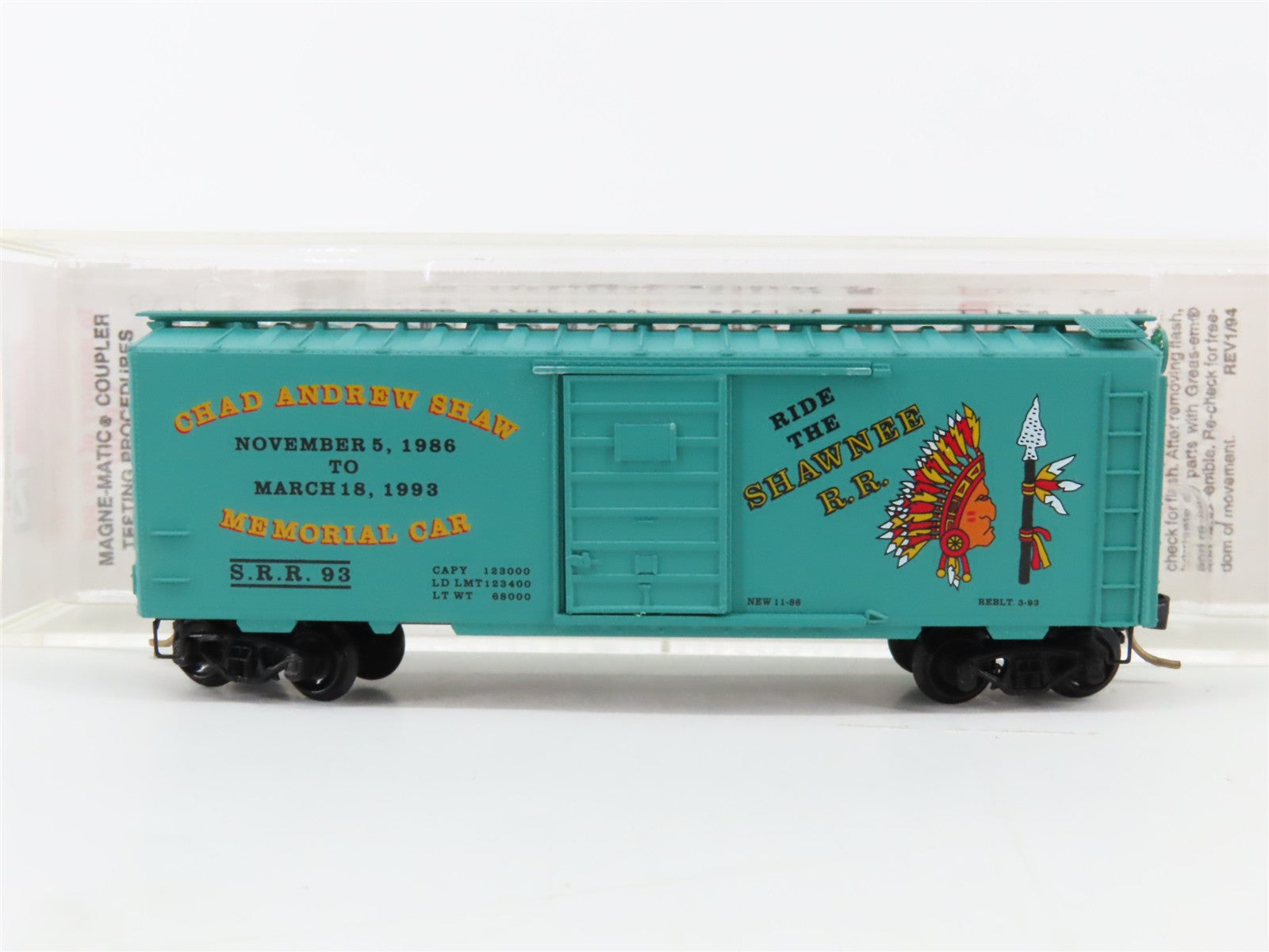 N Scale Micro-Trains MTL S.R.R. Shawnee Railroad Box Car 93 RTR