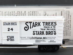 N Scale Micro-Trains MTL 42010 Stark Bro's 40' Double-Sheathed Wood Box Car RTR