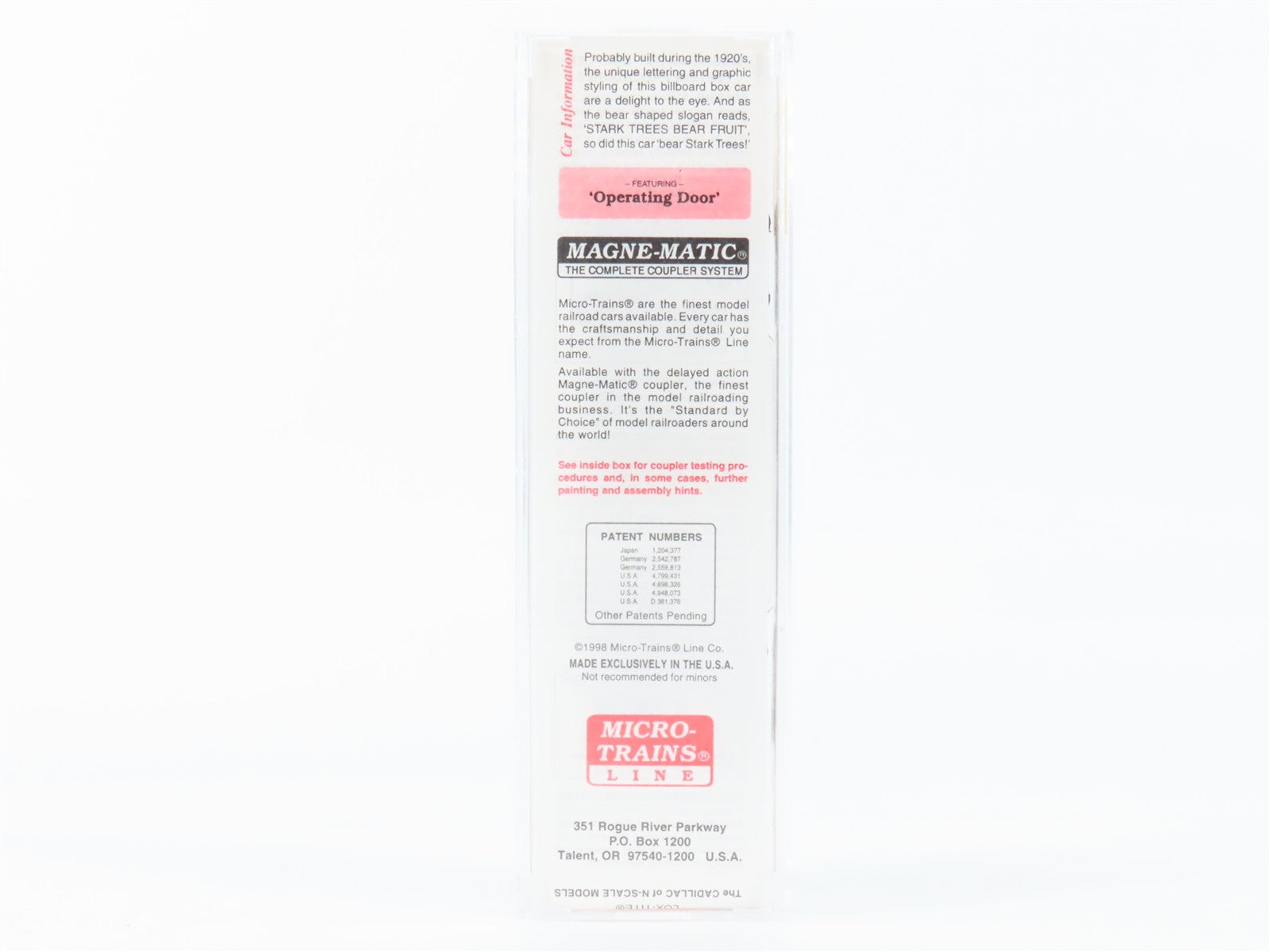 N Scale Micro-Trains MTL 42010 Stark Bro's 40' Double-Sheathed Wood Box Car RTR