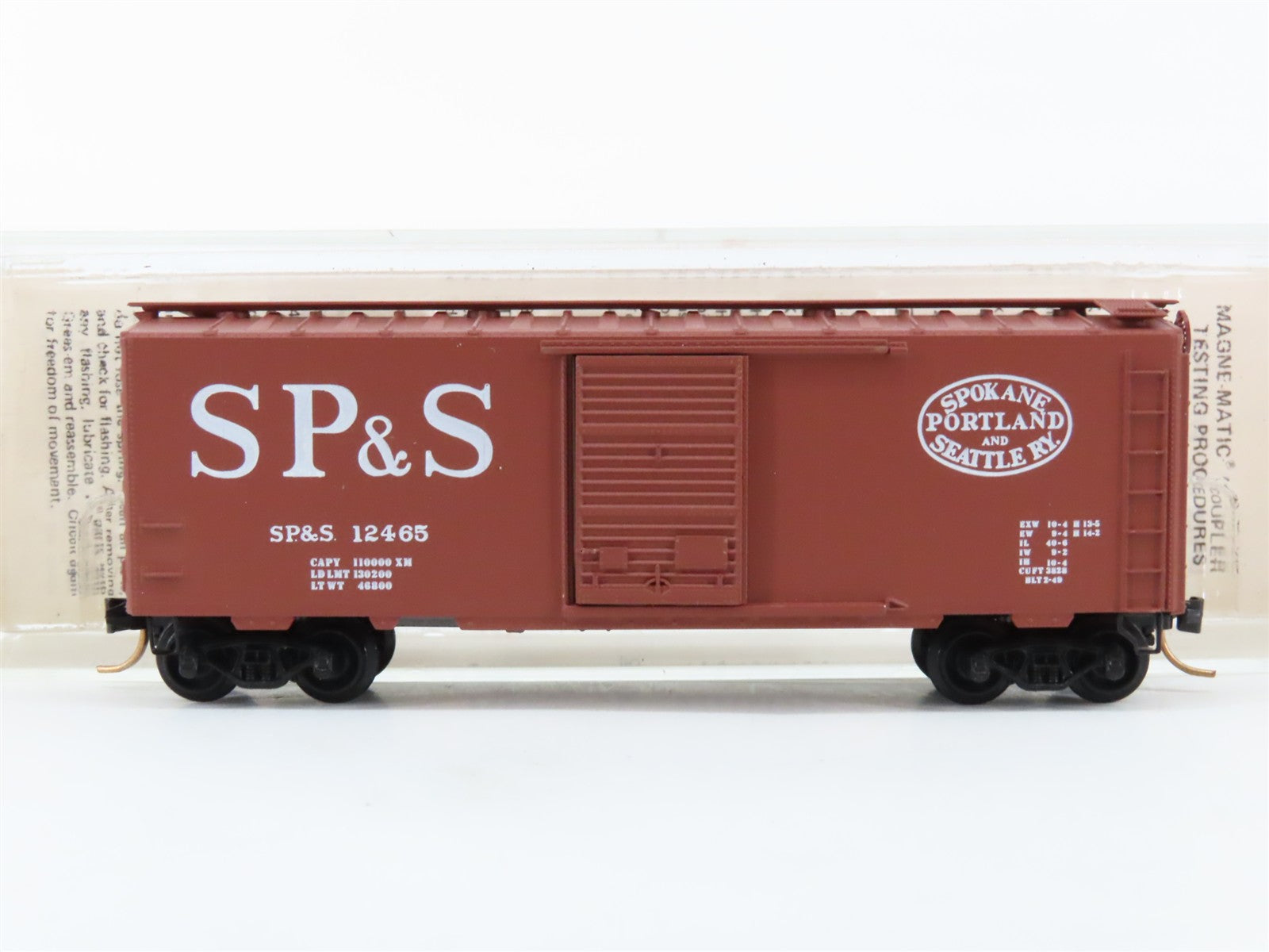 N Scale Micro-Trains MTL SP&S Spokane, Portland & Seattle 40' Box Car 12465 RTR