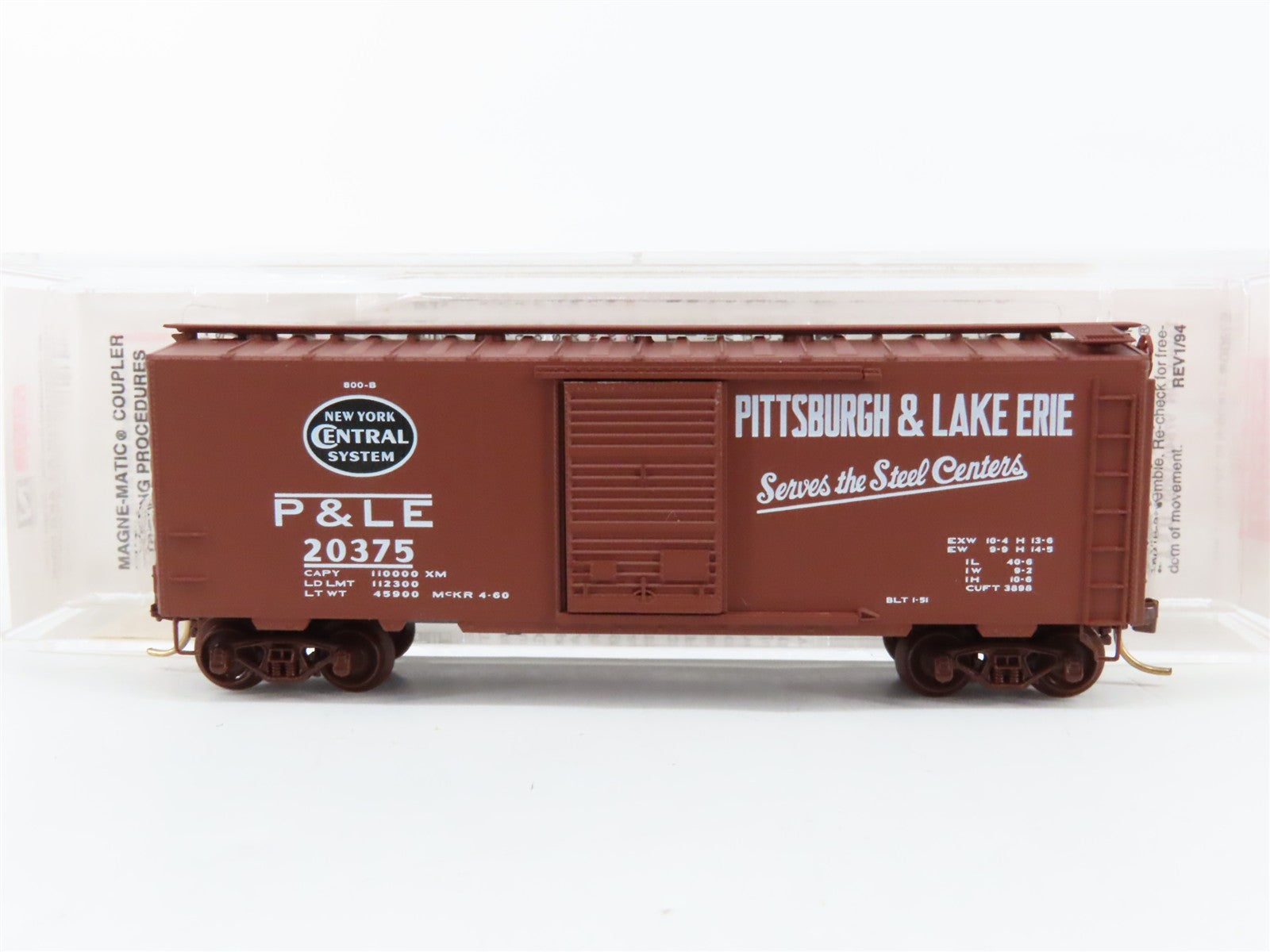 N Scale Micro-Trains MTL 20410 P&LE Pittsburgh & Lake Erie 40' Box Car 20375 RTR