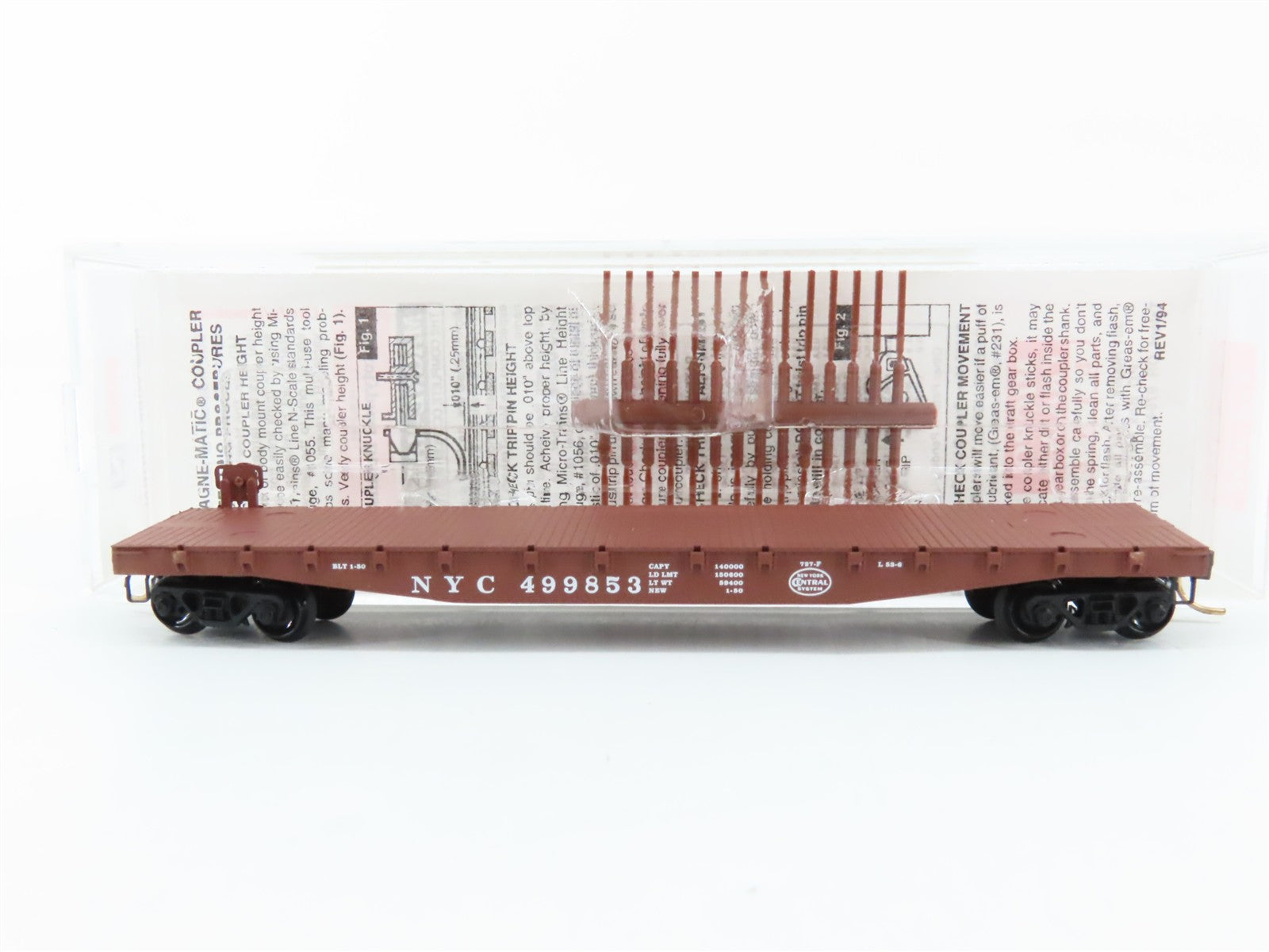 N Scale Micro-Trains MTL 45040 NYC New York Central 50' Flat Car 499853 RTR