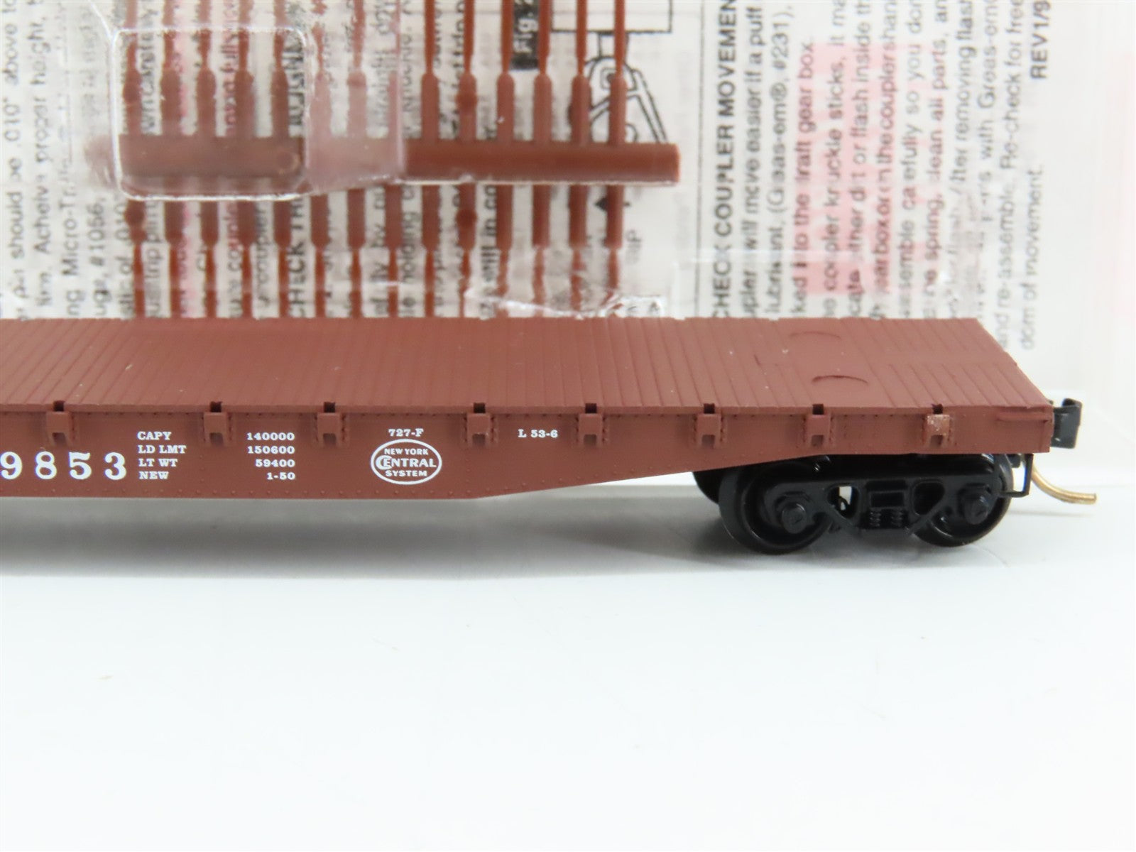 N Scale Micro-Trains MTL 45040 NYC New York Central 50' Flat Car 499853 RTR