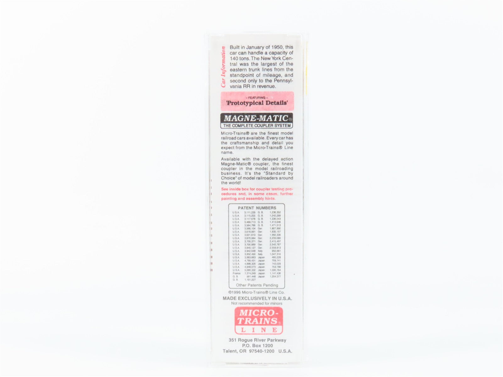 N Scale Micro-Trains MTL 45040 NYC New York Central 50' Flat Car 499853 RTR