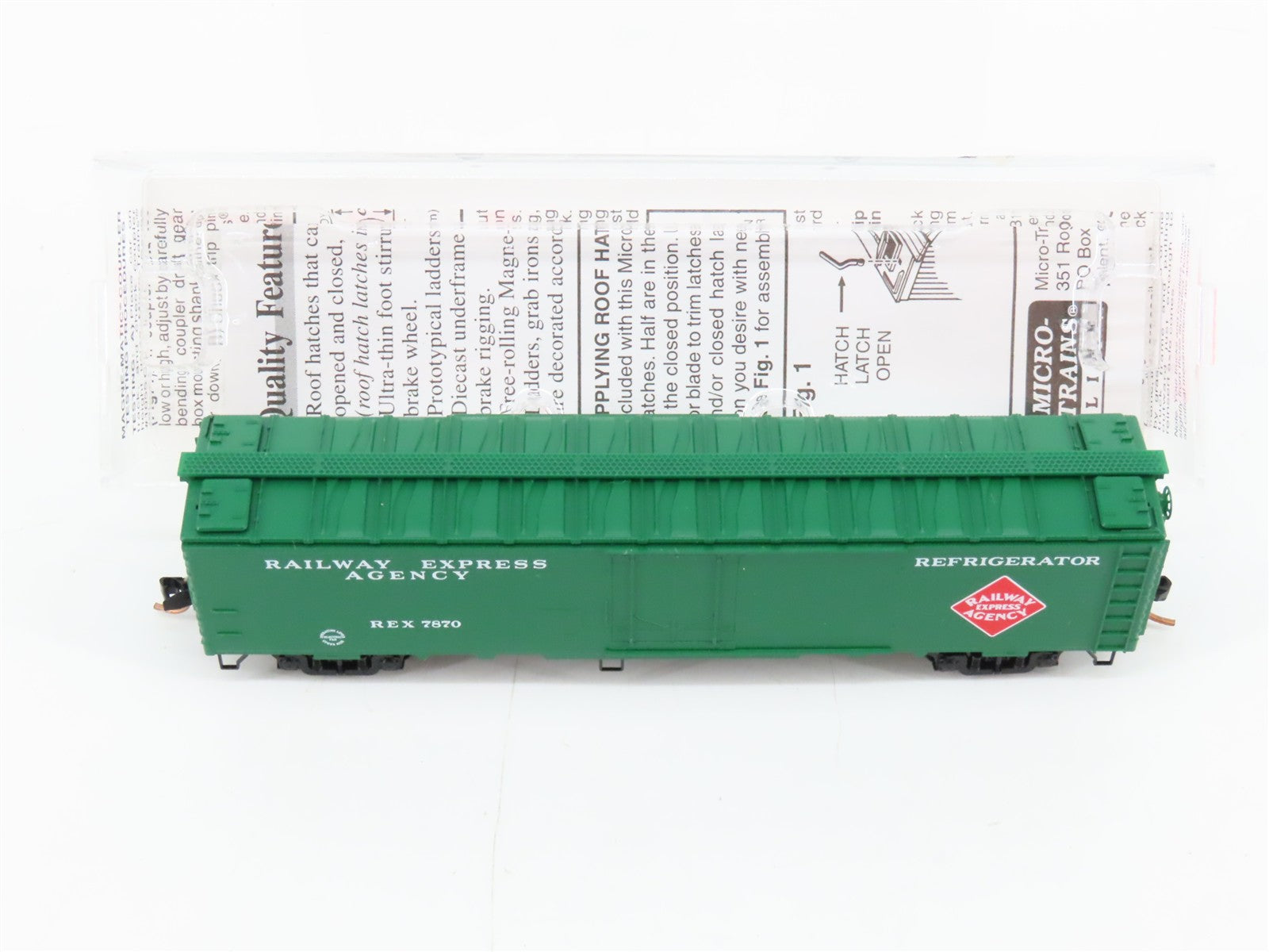 N Scale Micro-Trains MTL 52010 REX Railway Express Agency 52' Reefer 7870 RTR