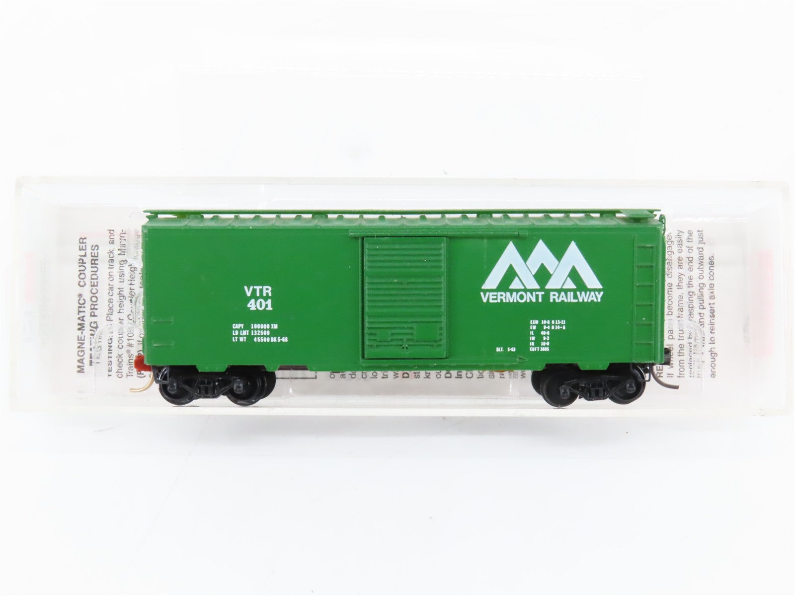 N Scale Micro-Trains MTL VTR Vermont Railway 40' Box Car 401 RTR