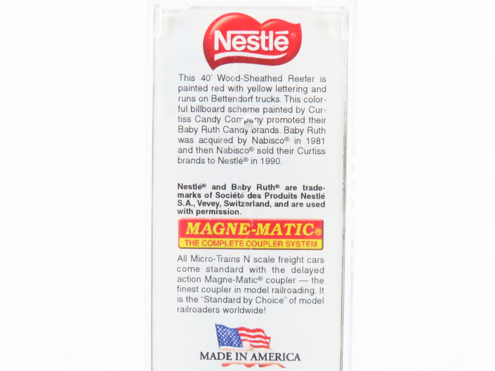 N Scale Micro-Trains MTL 04900730 NADX Baby Ruth 40' Reefer 6266 RTR