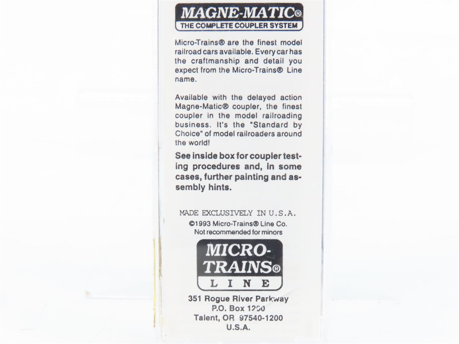 N Scale Micro-Trains MTL 37020 MTL Micro-Trains Line Box Car 1993 RTR