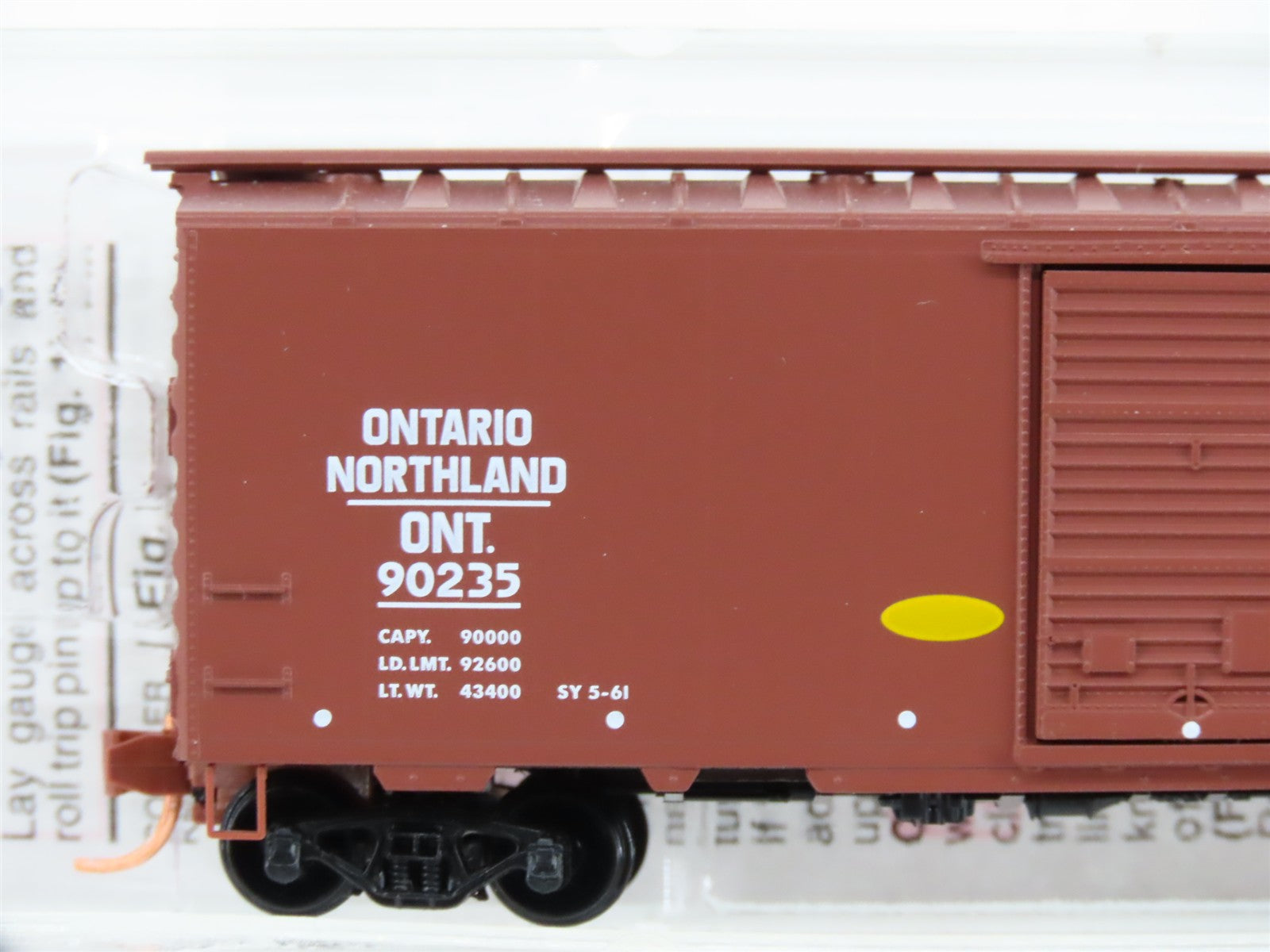 N Scale Micro-Trains MTL 02000376 ONT Ontario Northland 40' Box Car 90235 RTR