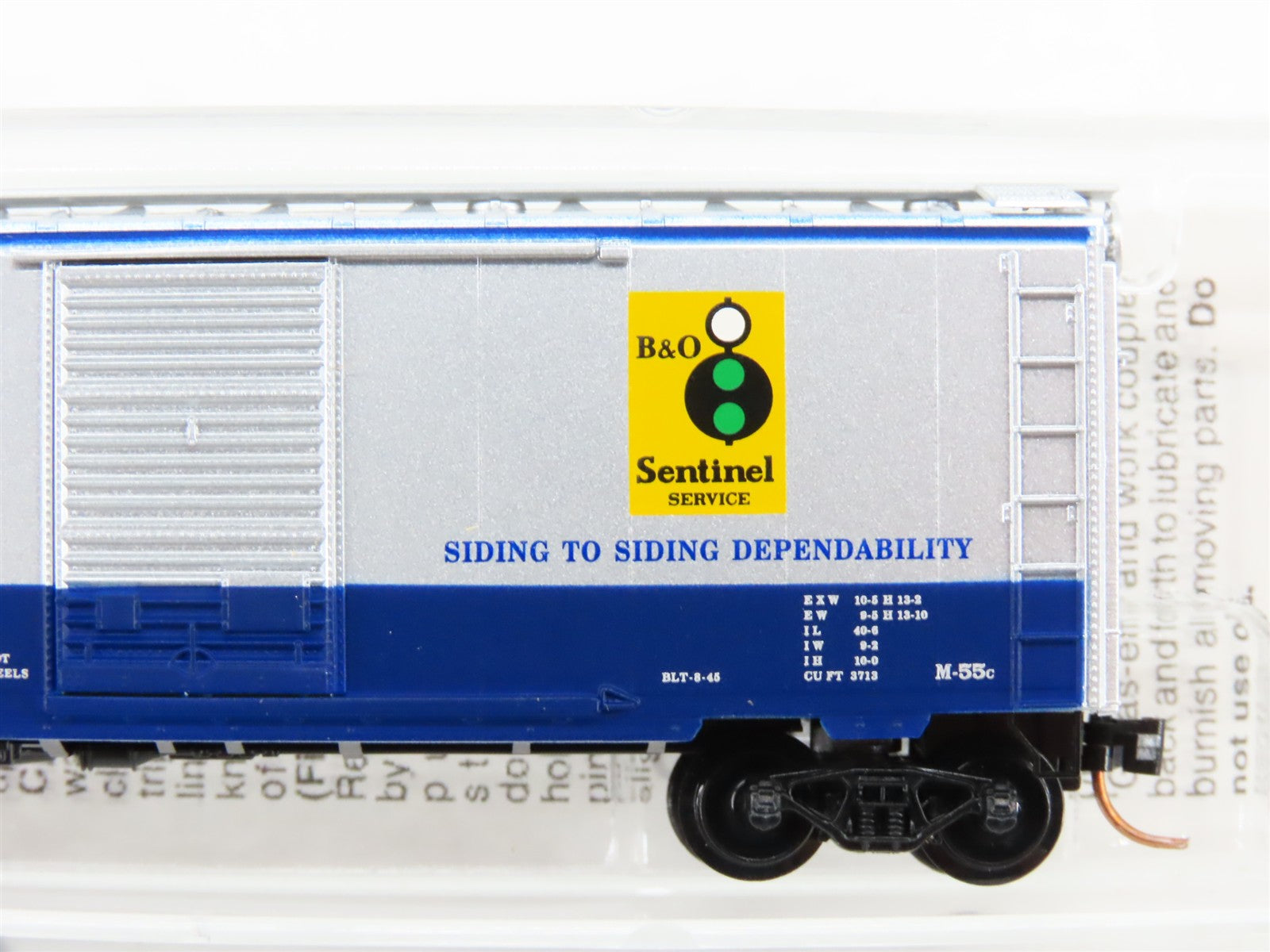 N Scale Micro-Trains MTL 20256 B&O Baltimore & Ohio 40' Box Car 466096 RTR