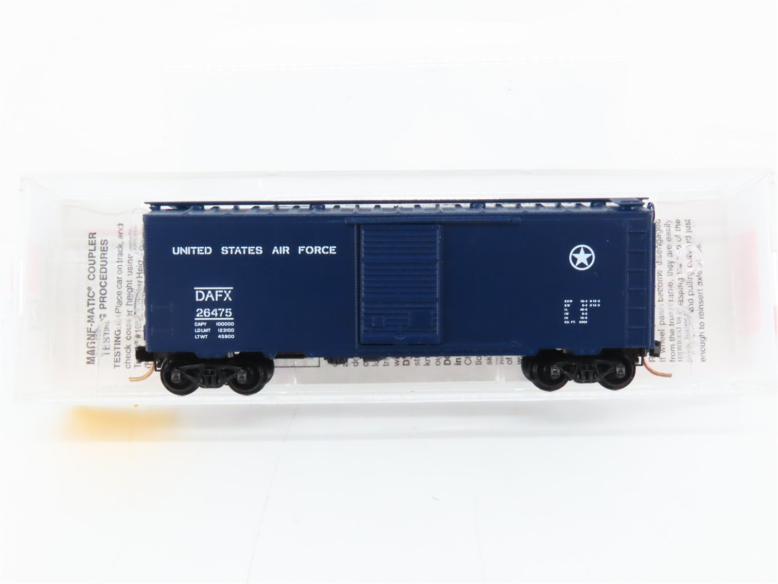 N Scale Micro-Trains MTL 20446 DAFX United States Air Force 40' Box Car RTR