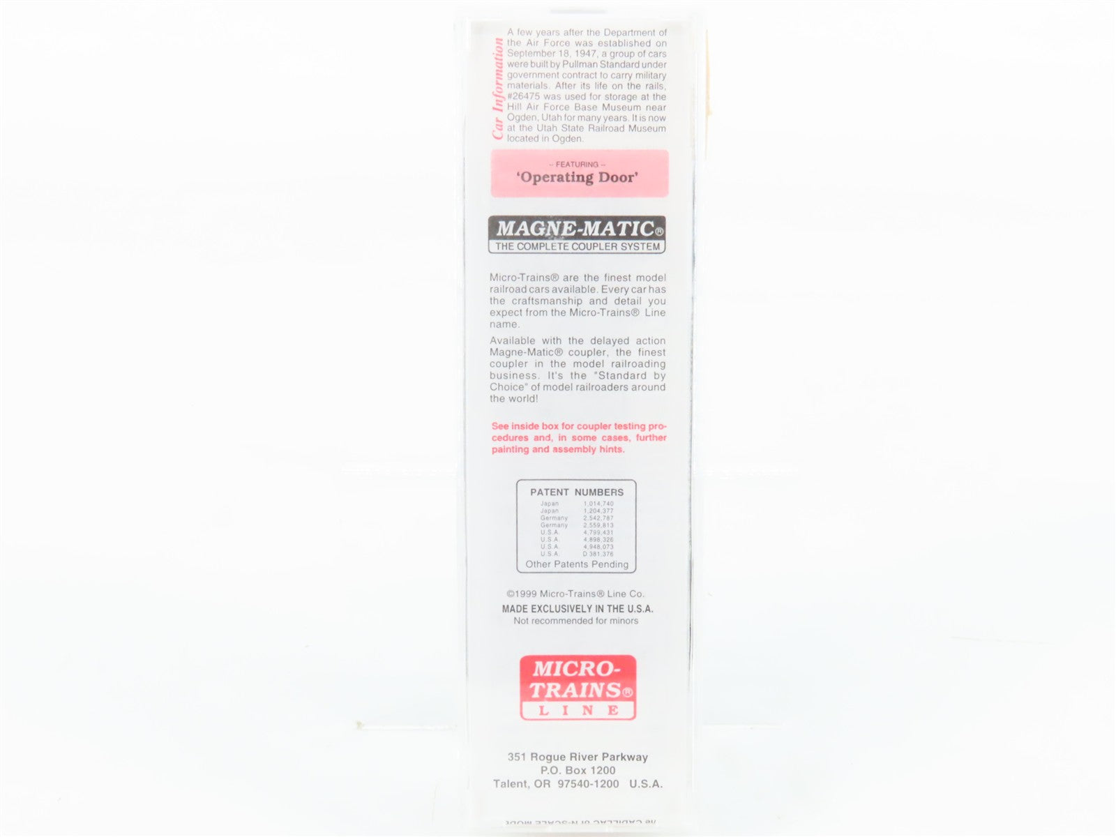 N Scale Micro-Trains MTL 20446 DAFX United States Air Force 40' Box Car RTR