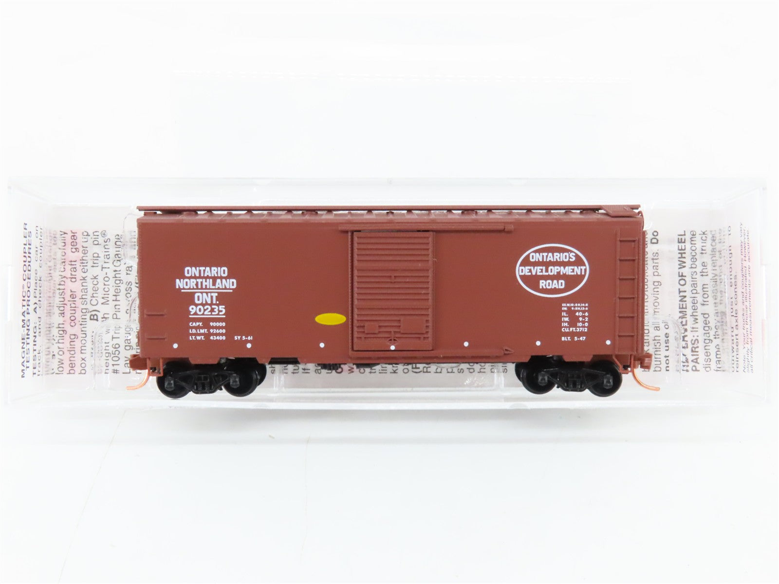 N Scale Micro-Trains MTL 02000376 ONT Ontario & Northland 40' Box Car 90235 RTR