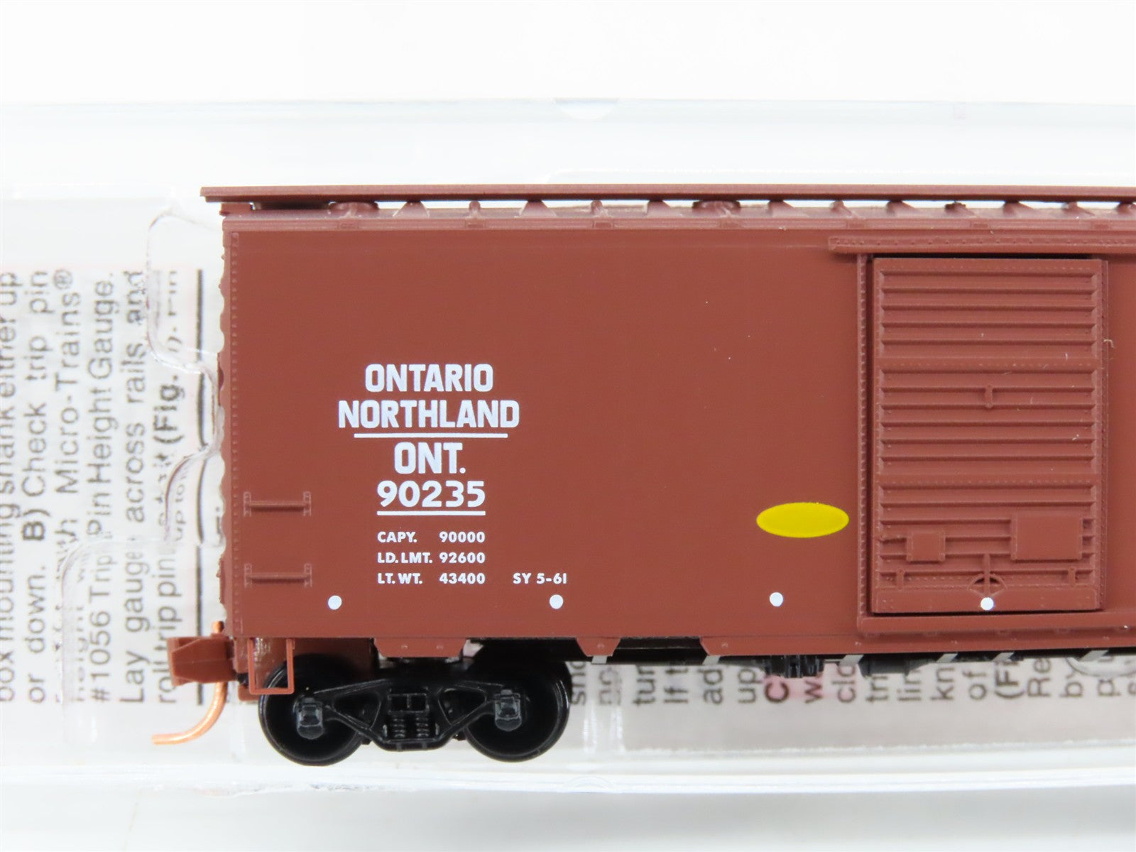 N Scale Micro-Trains MTL 02000376 ONT Ontario & Northland 40' Box Car 90235 RTR