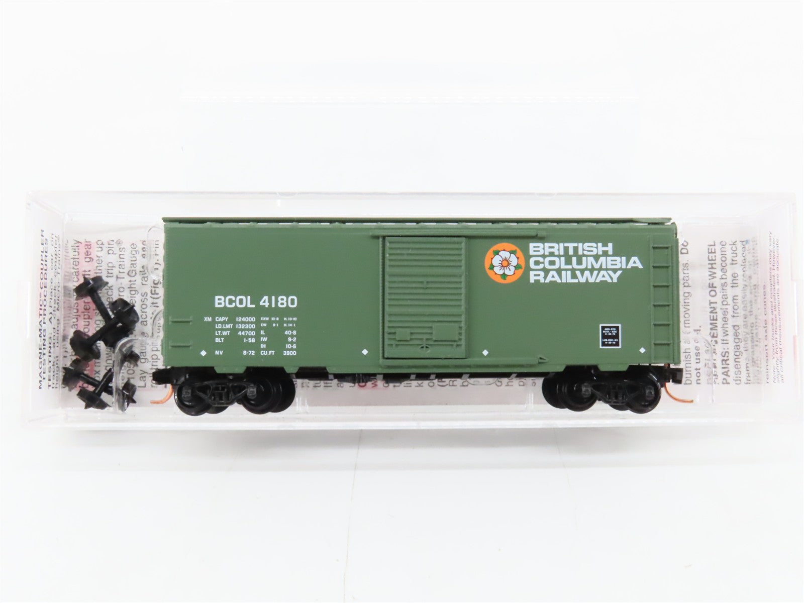 N Scale Micro-Trains MTL 20580 BCOL British Columbia Railway 40' Box Car RTR