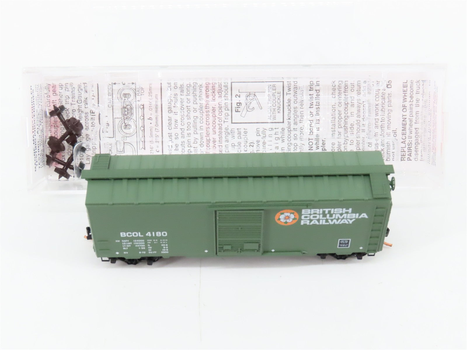 N Scale Micro-Trains MTL 20580 BCOL British Columbia Railway 40' Box Car RTR