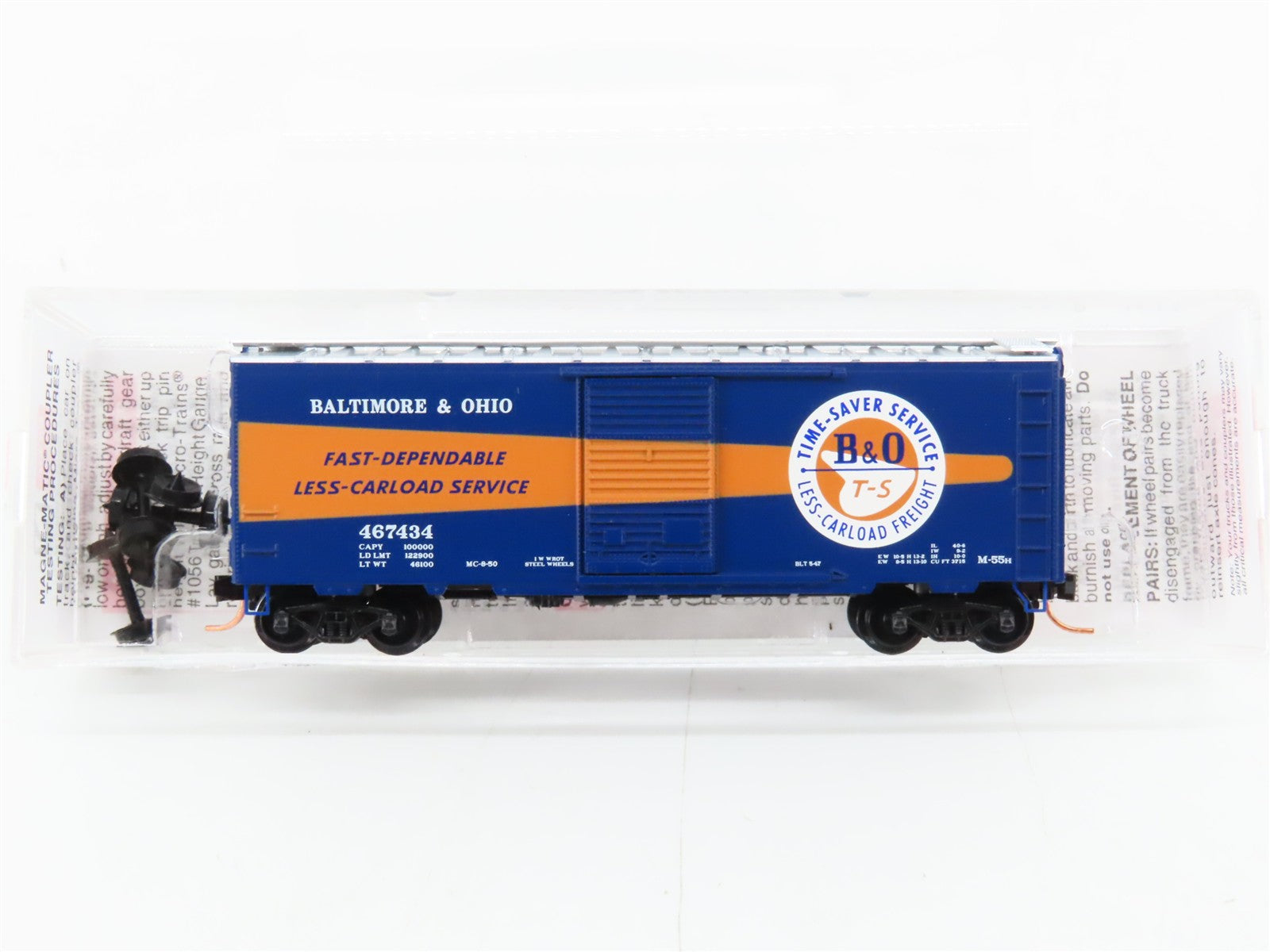 N Scale Micro-Trains MTL 20266 B&O Baltimore & Ohio 40' Box Car 467434 RTR