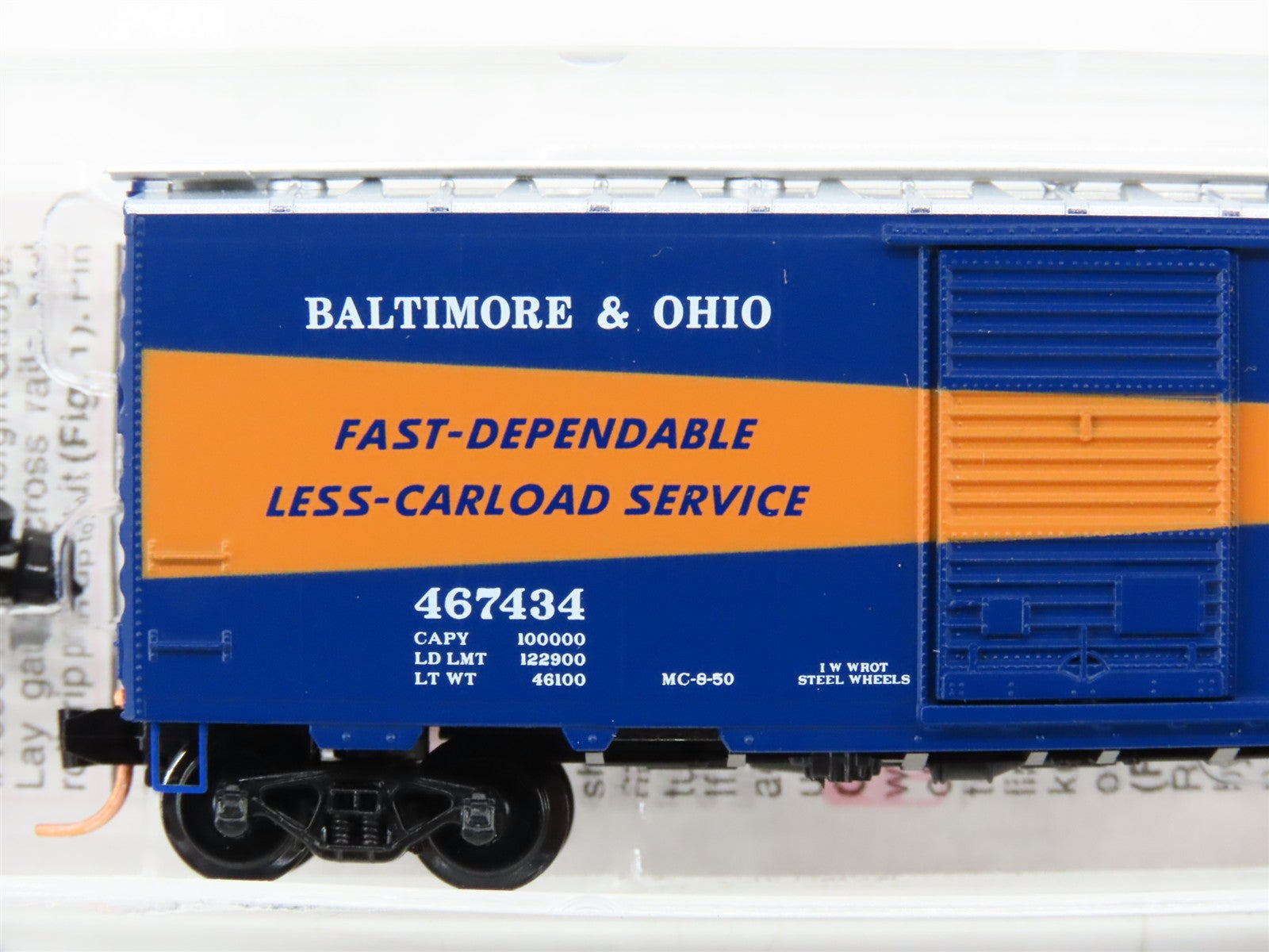 N Scale Micro-Trains MTL 20266 B&O Baltimore & Ohio 40' Box Car 467434 RTR