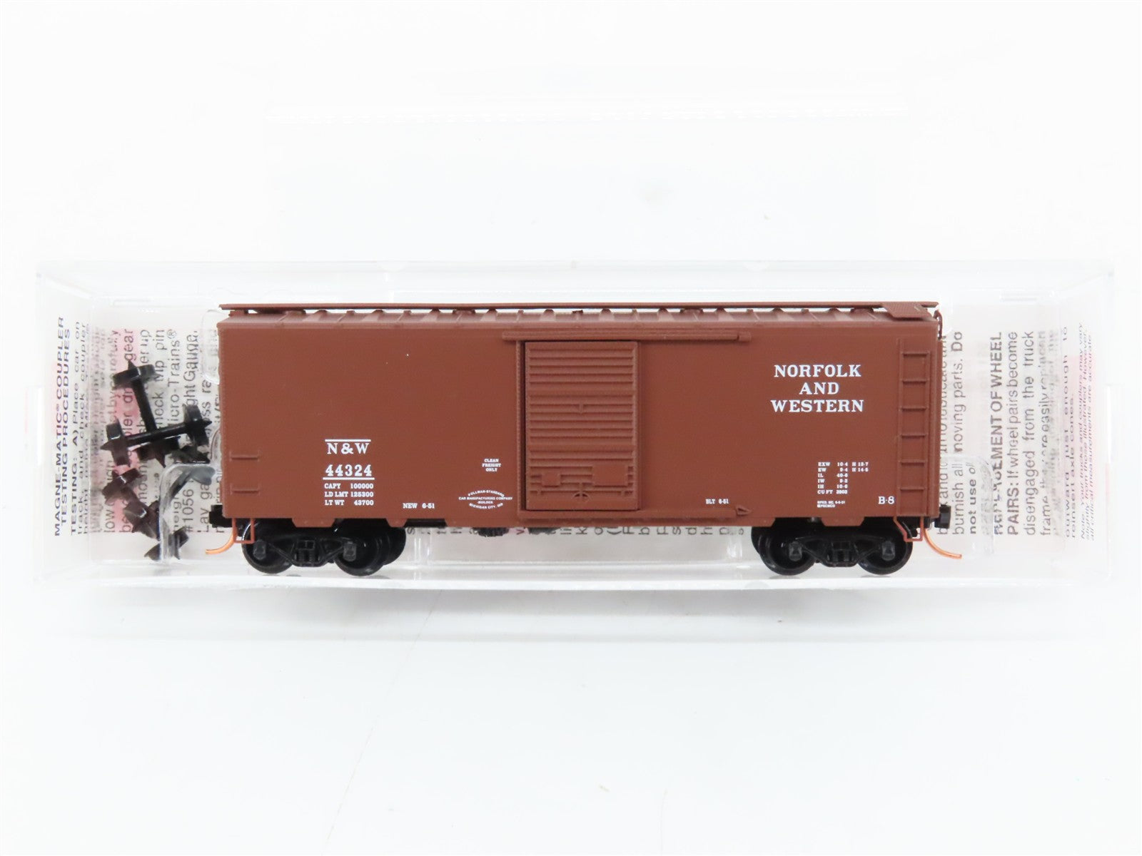 N Scale Micro-Trains MTL 20606 N&W Norfolk & Western 40' Box Car 44324 RTR