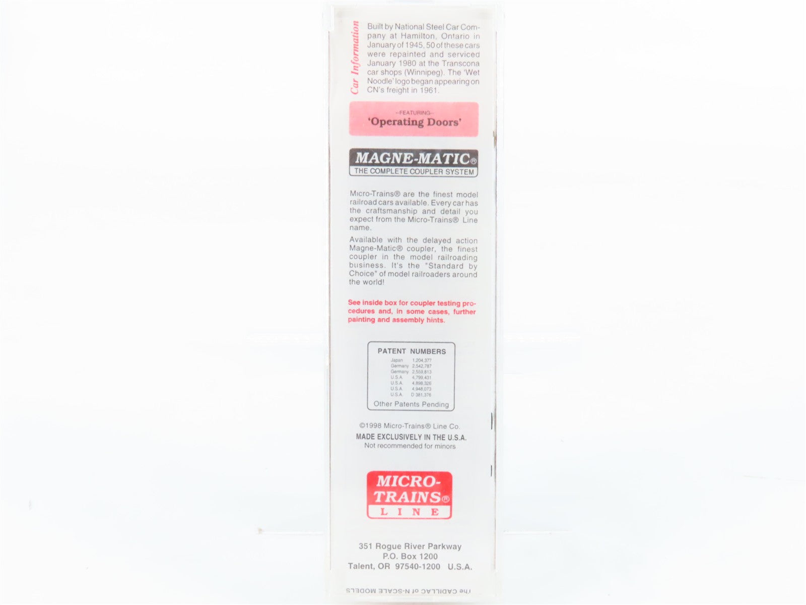 N Scale Micro-Trains MTL 20550 CN Canadian National 40' Box Car 428650 RTR